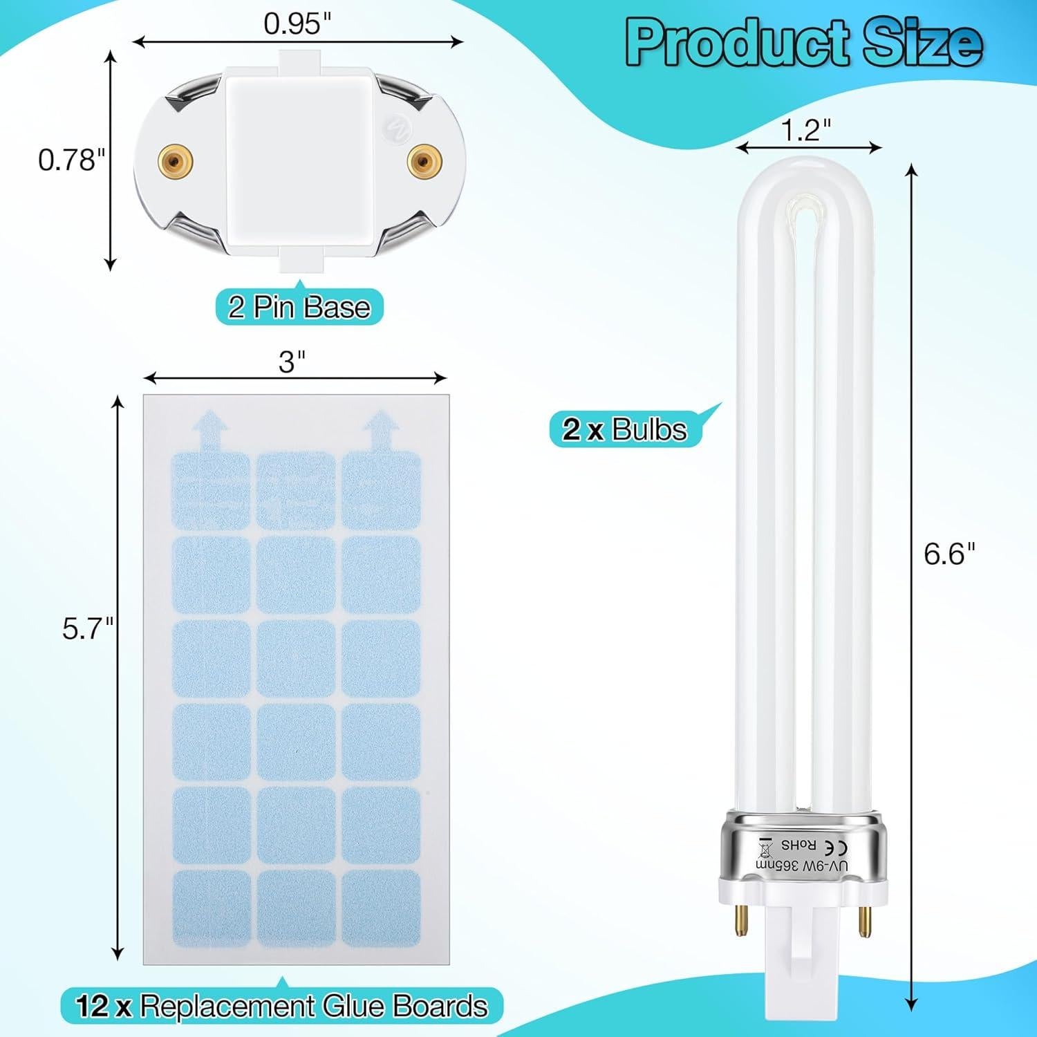 Kit de Reemplazo Bombillas UV 9W Qualirey + 12 Tarjetas Adhesivas