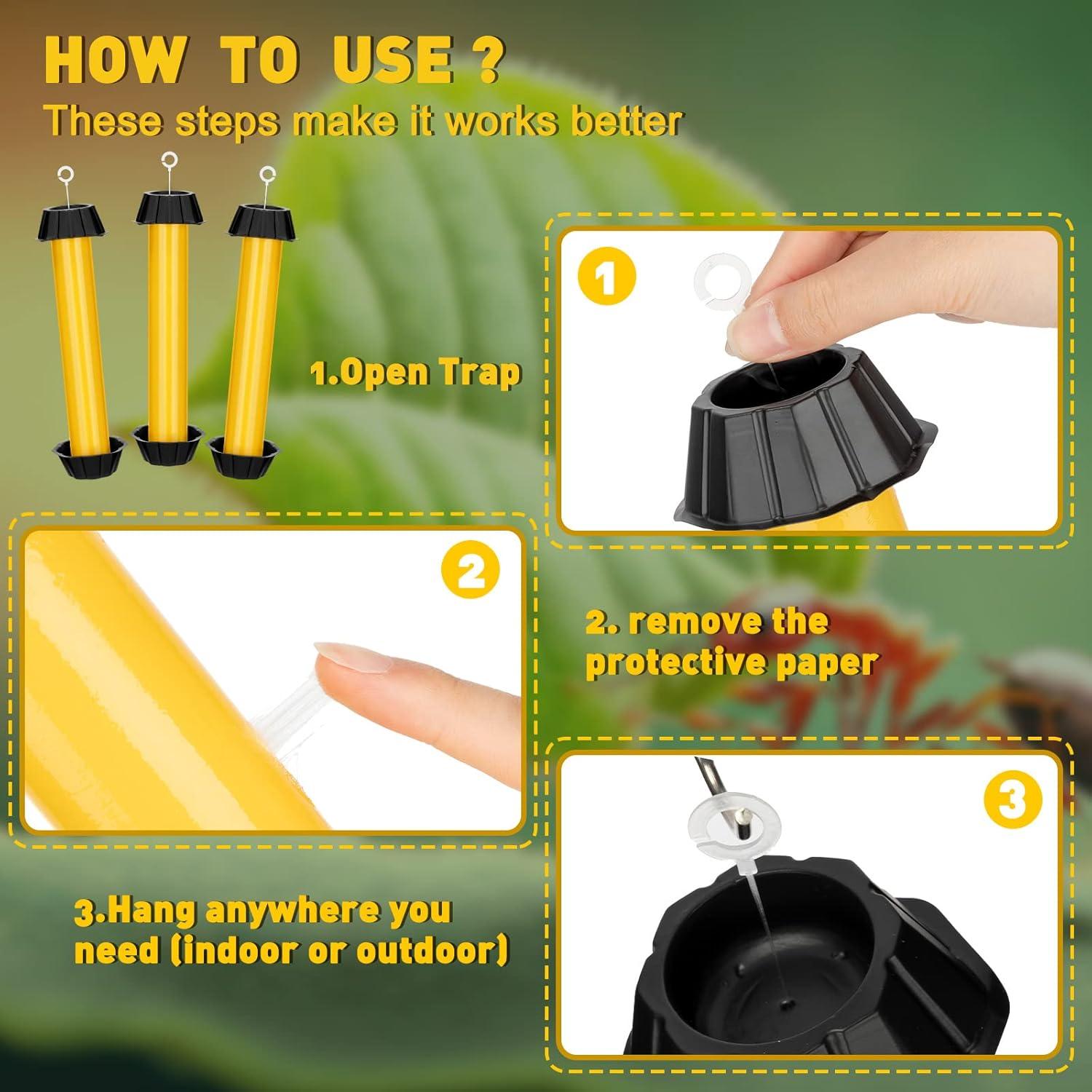 Trampas para Moscas Qualirey Amarillo 8 Pzs 25.4x6.35 cm