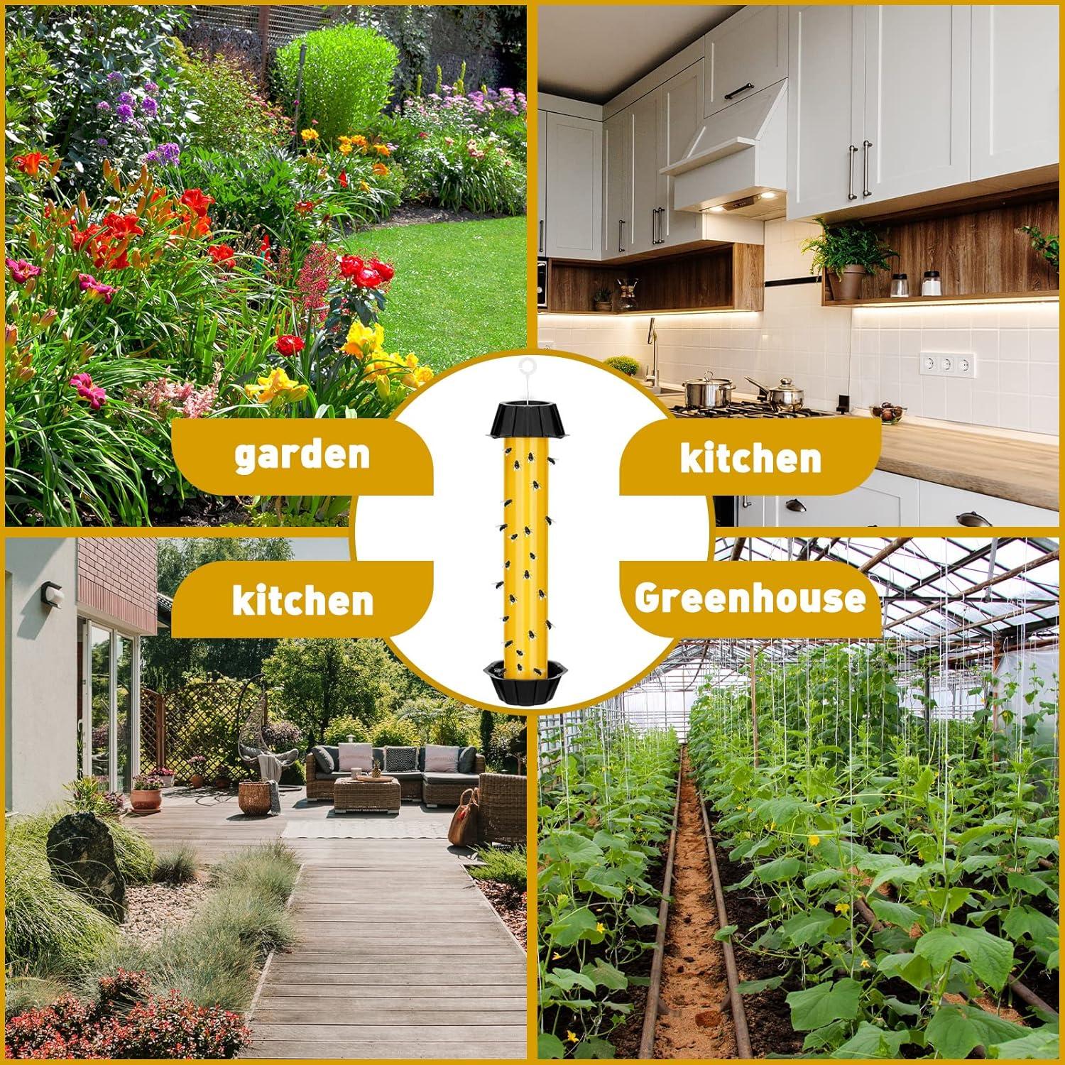 Trampas para Moscas Qualirey Amarillo 8 Pzs 25.4x6.35 cm