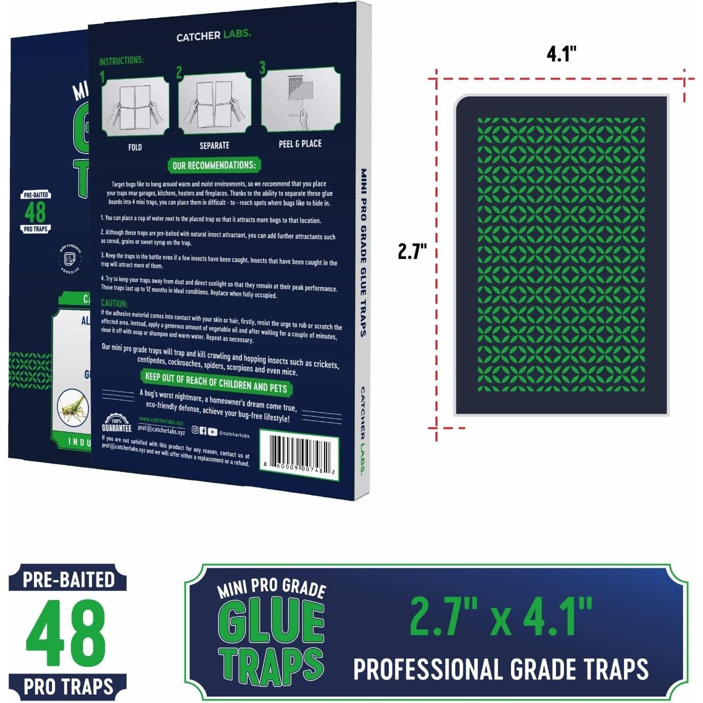 Trampas de Insectos Catcher Labs 48 Unidades Extra Pegajosas