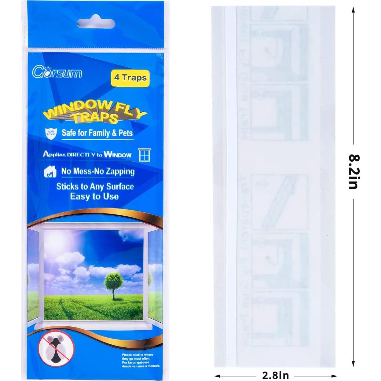 Trampas Adhesivas para Moscas Garsum - 12 Piezas Ecológicas