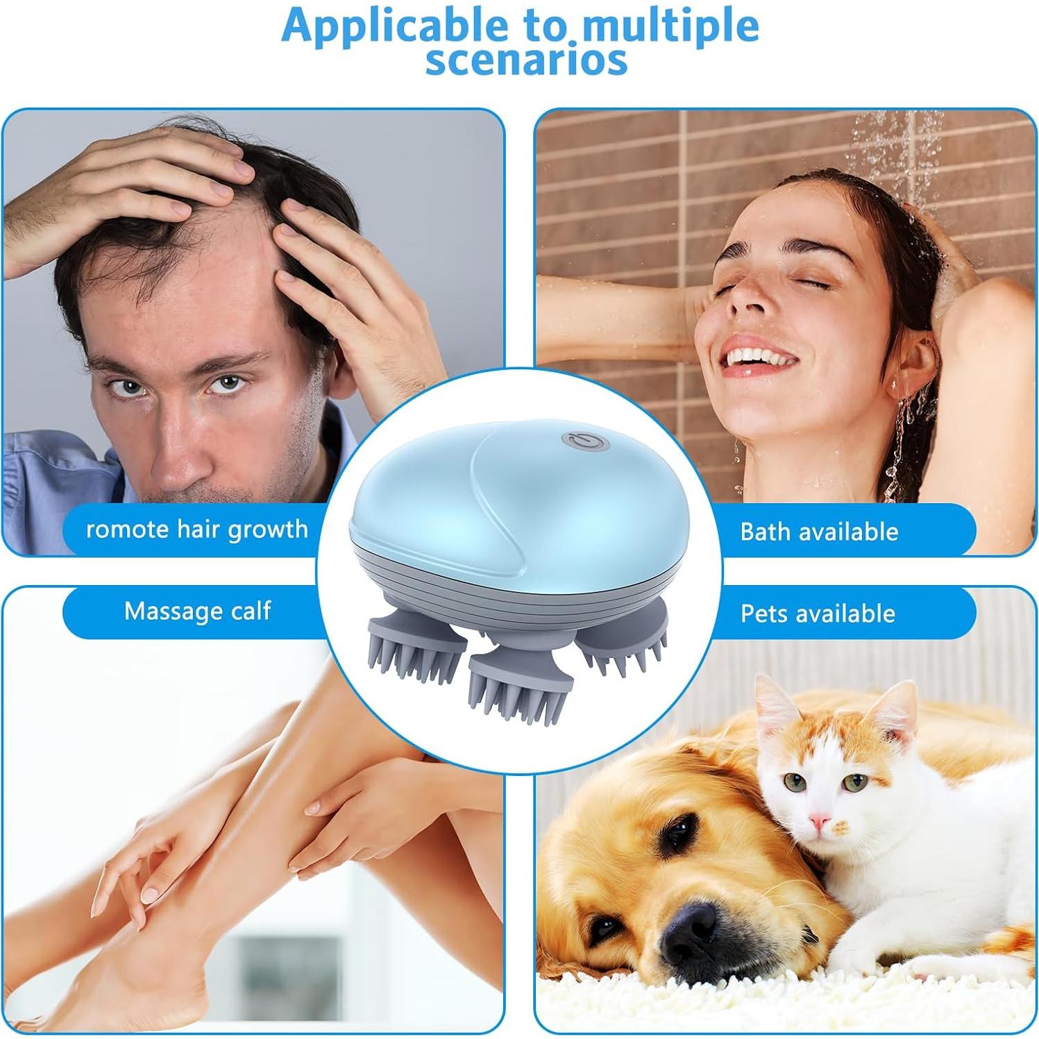 Masajeador eléctrico para mascotas Olipiter PS76D, azul