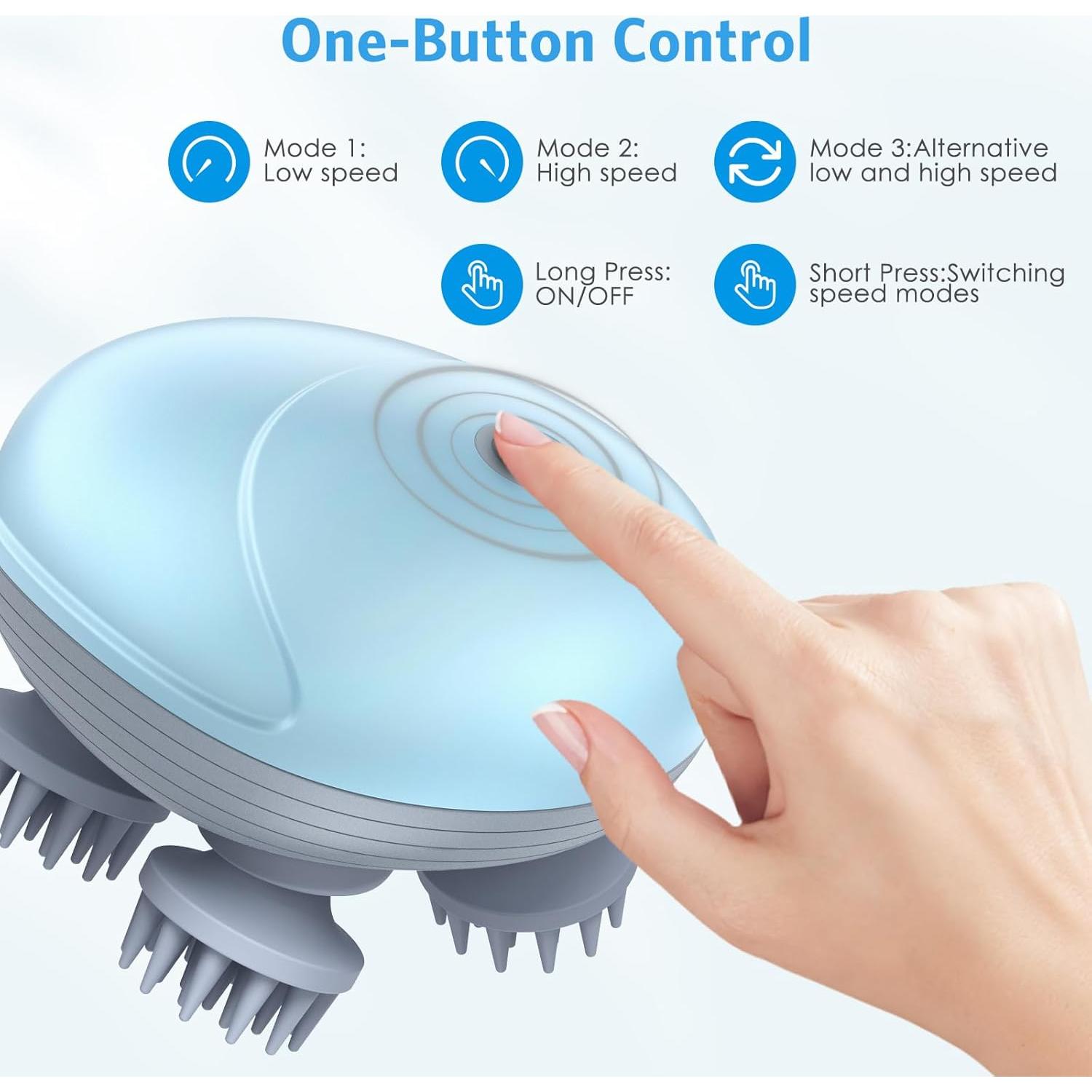 Masajeador eléctrico para mascotas Olipiter PS76D, azul