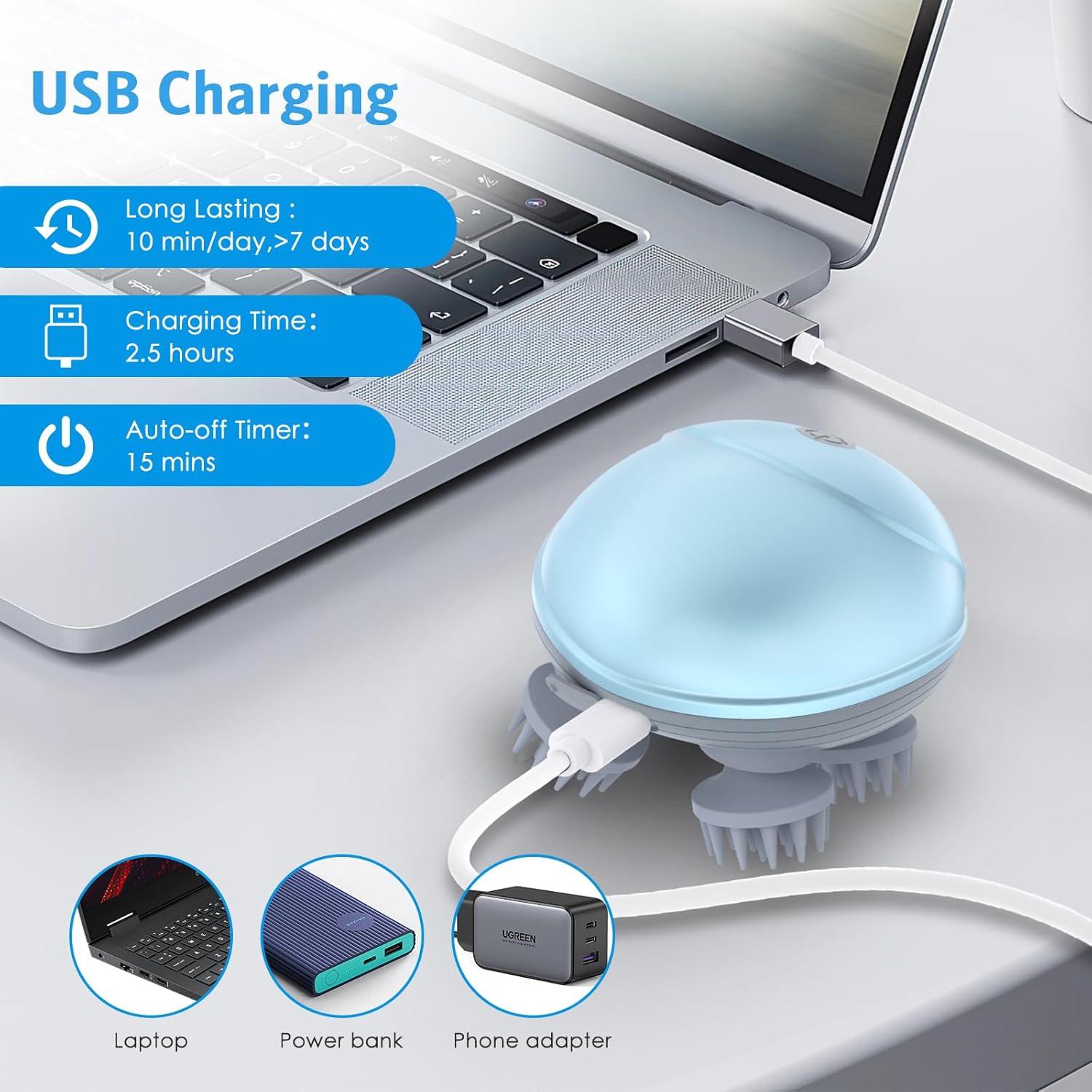 Masajeador eléctrico para mascotas Olipiter PS76D, azul