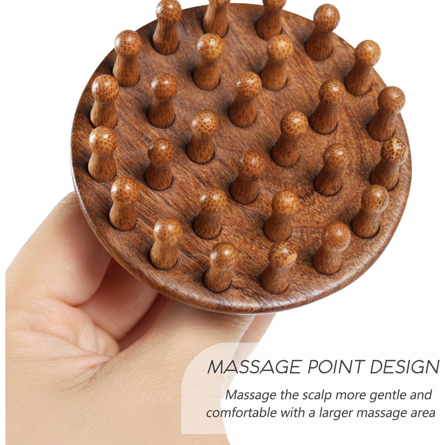 Peine de Masaje de Cuero Cabelludo de Madera Sándalo 8cm