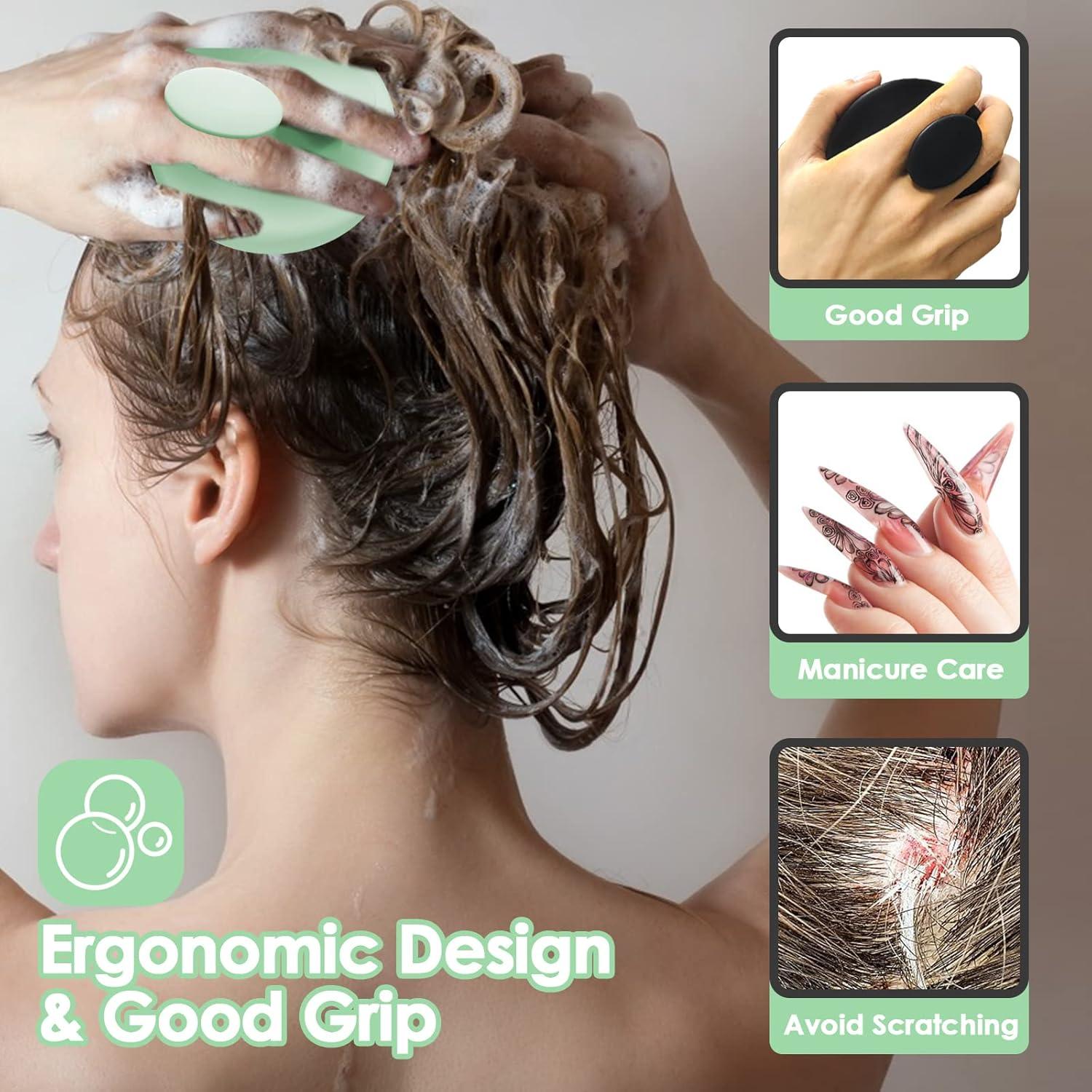 Cepillo Masajeador de Cuero Cabelludo VWMYQ Verde Silicona