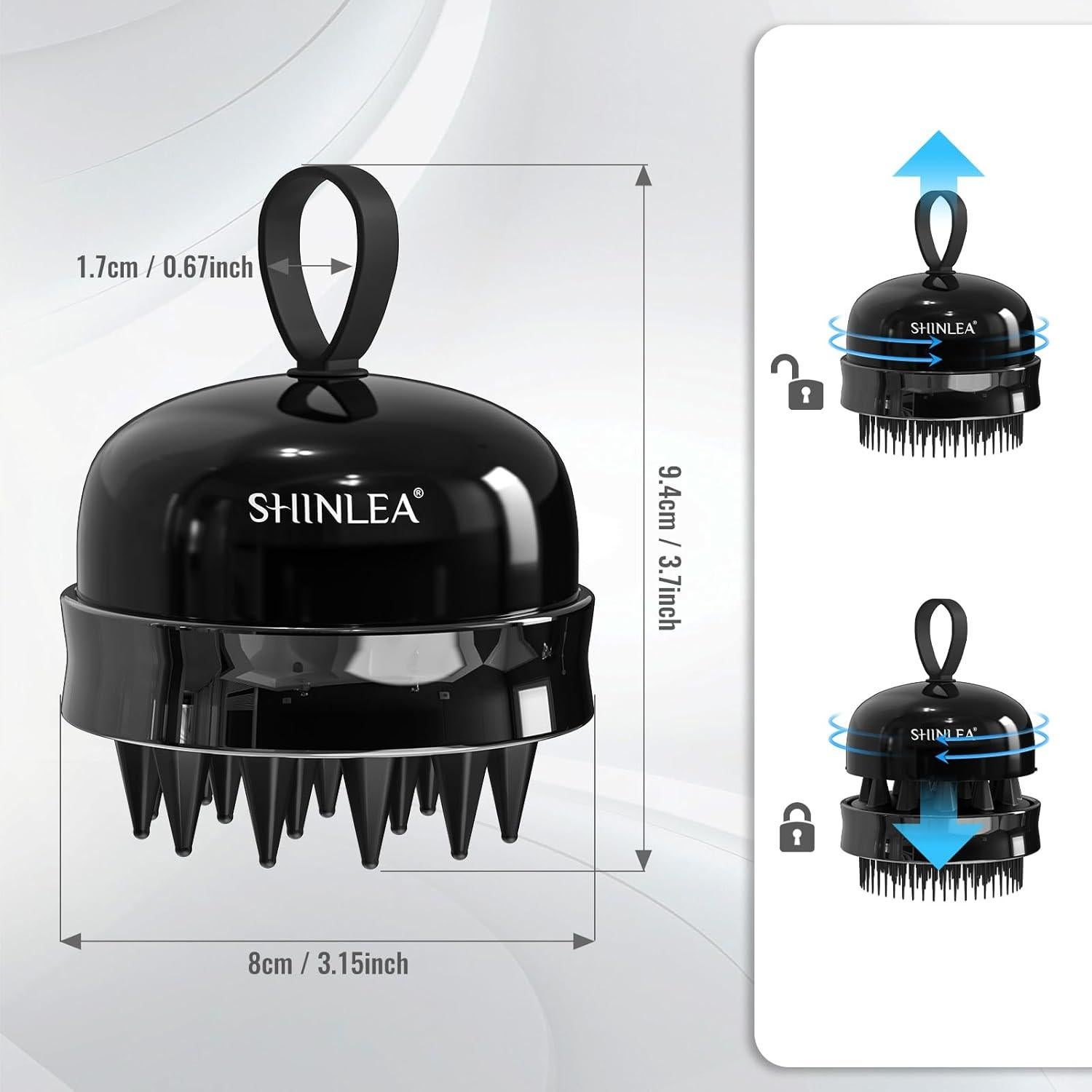 Masajeador de cuero cabelludo 2 en 1 SHINLEA Negro