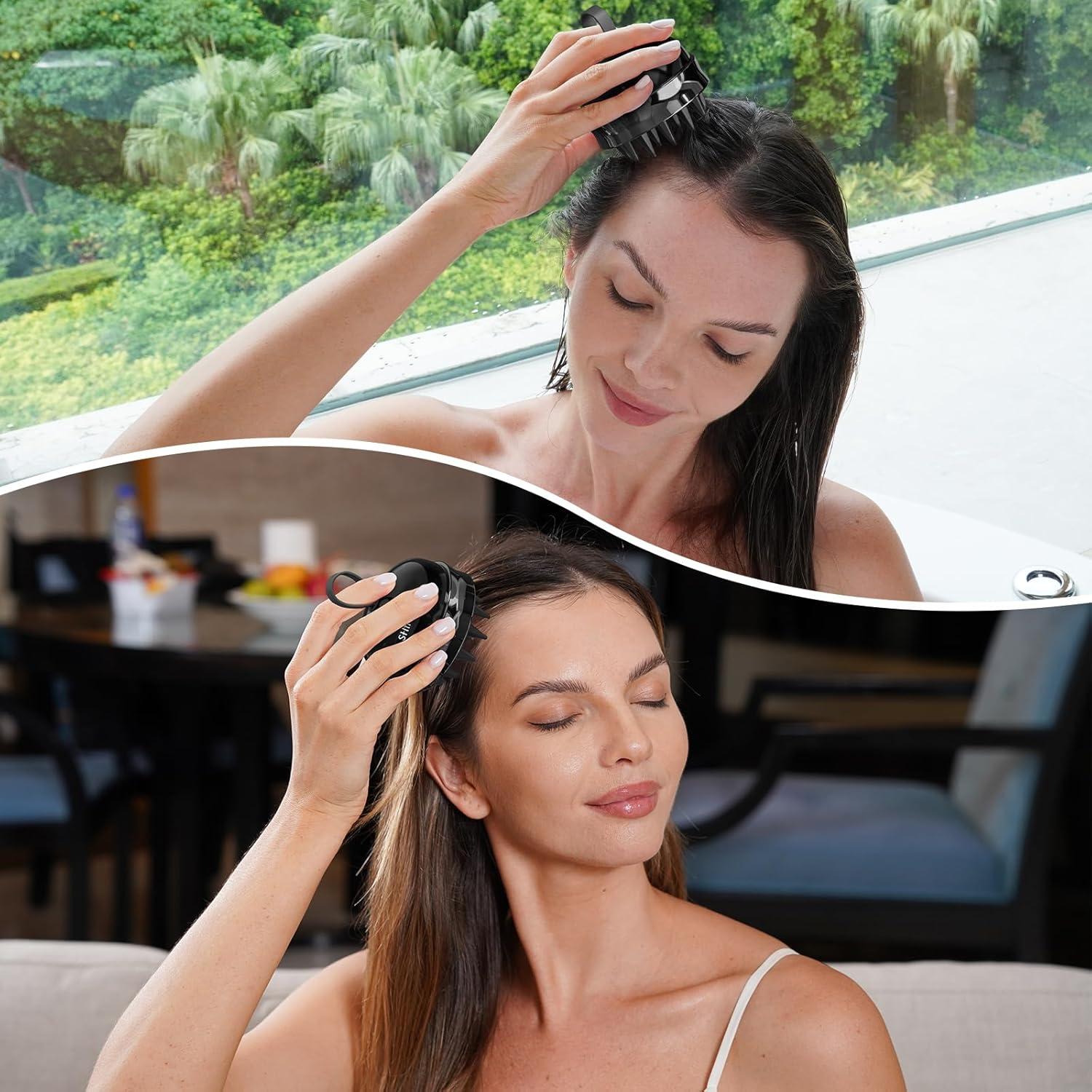 Masajeador de cuero cabelludo 2 en 1 SHINLEA Negro