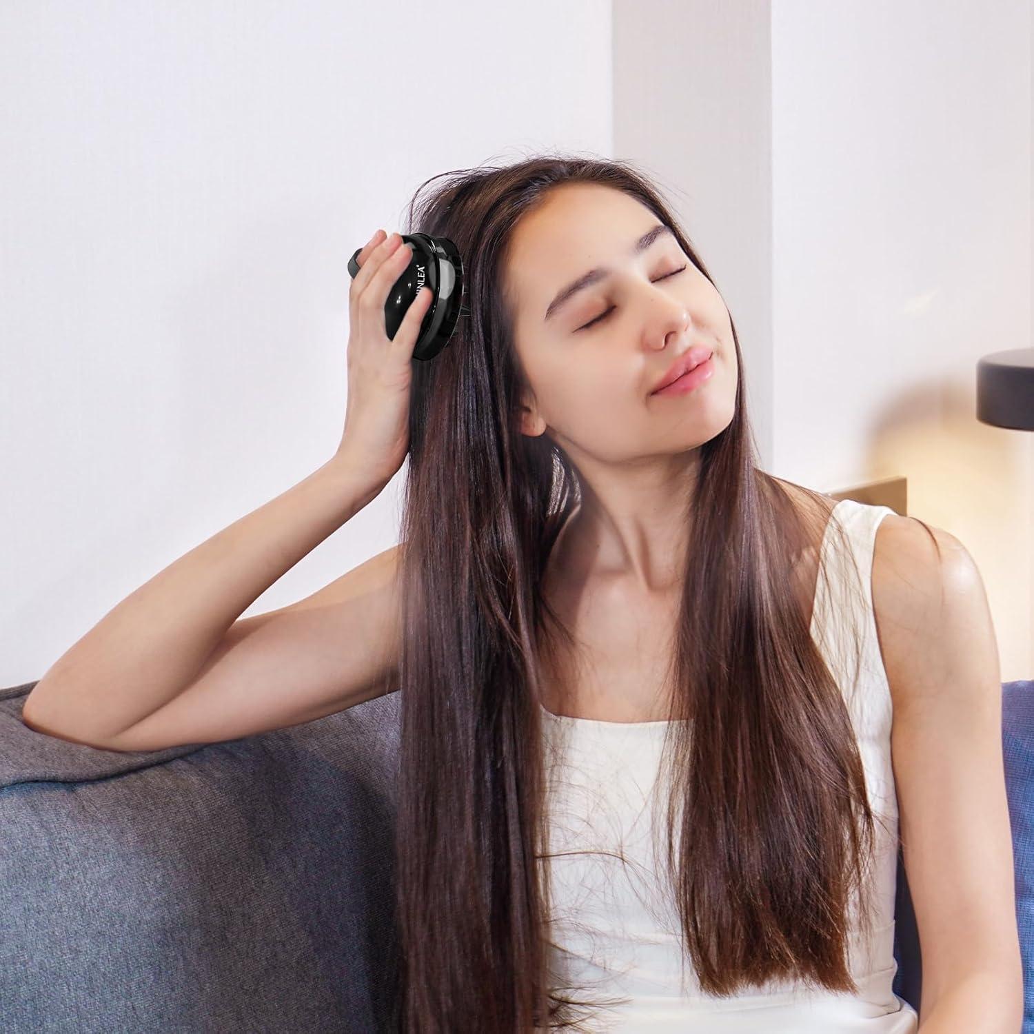 Masajeador de cuero cabelludo 2 en 1 SHINLEA Negro