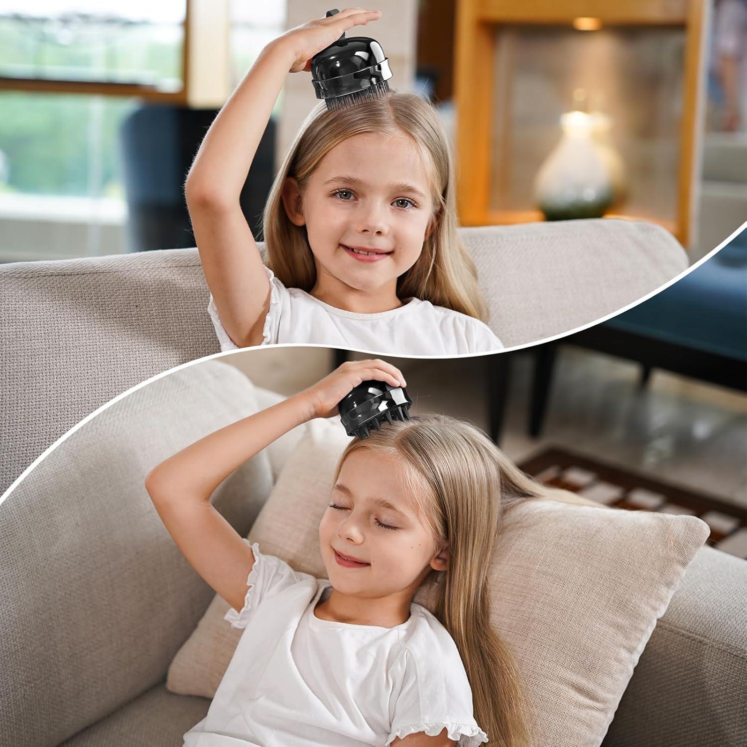 Masajeador de cuero cabelludo 2 en 1 SHINLEA Negro