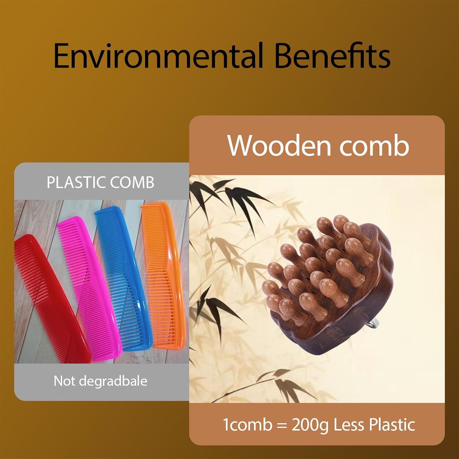 Masajeador de cuero cabelludo OYAMEQICH de bambú 8cm