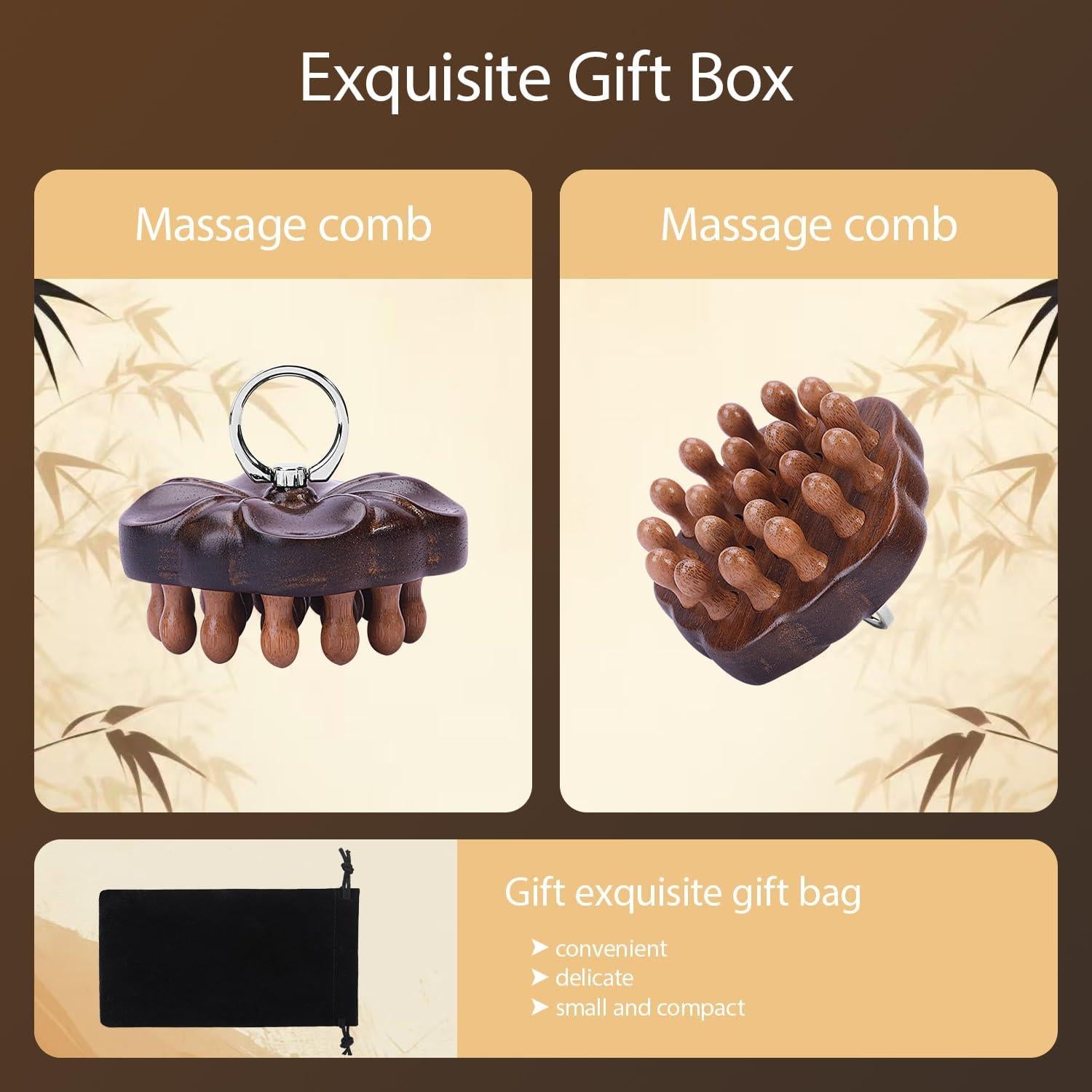 Masajeador de cuero cabelludo OYAMEQICH de bambú 8cm