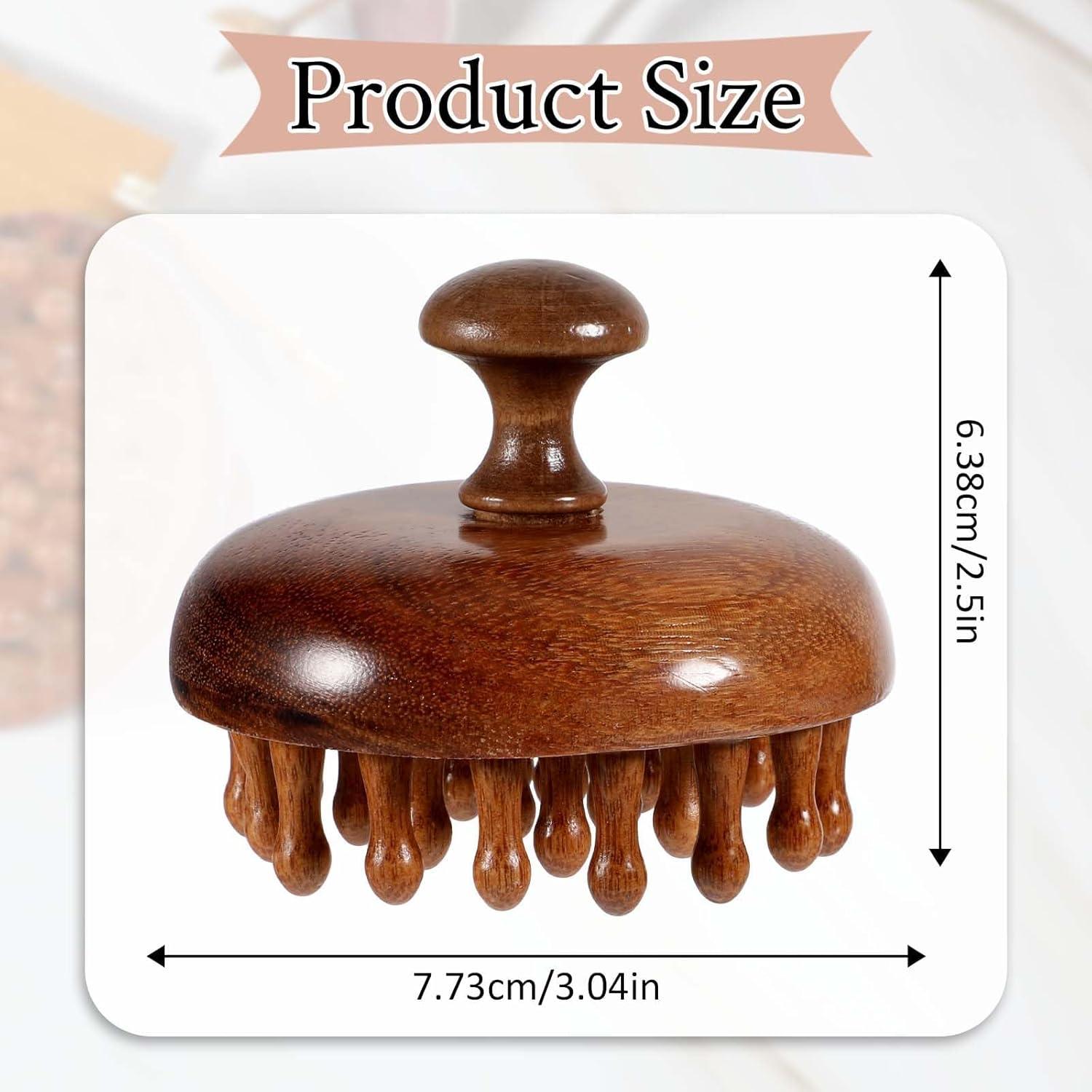 Masajeador de cuero cabelludo Smowfes - Exfoliador de sándalo, 2 piezas