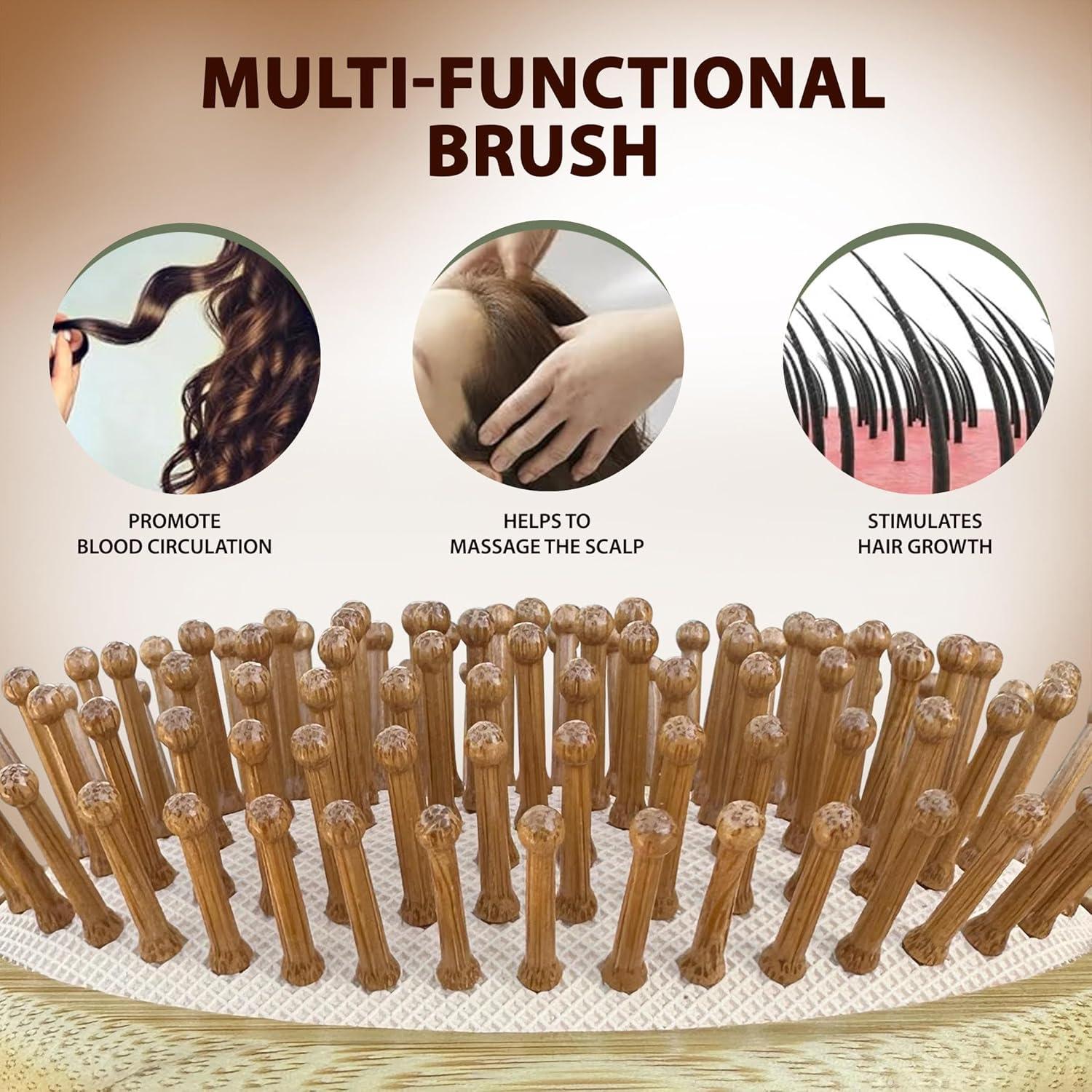 Dúo Cepillo y Masajeador Cuero Cabelludo Bambú Lia Organics