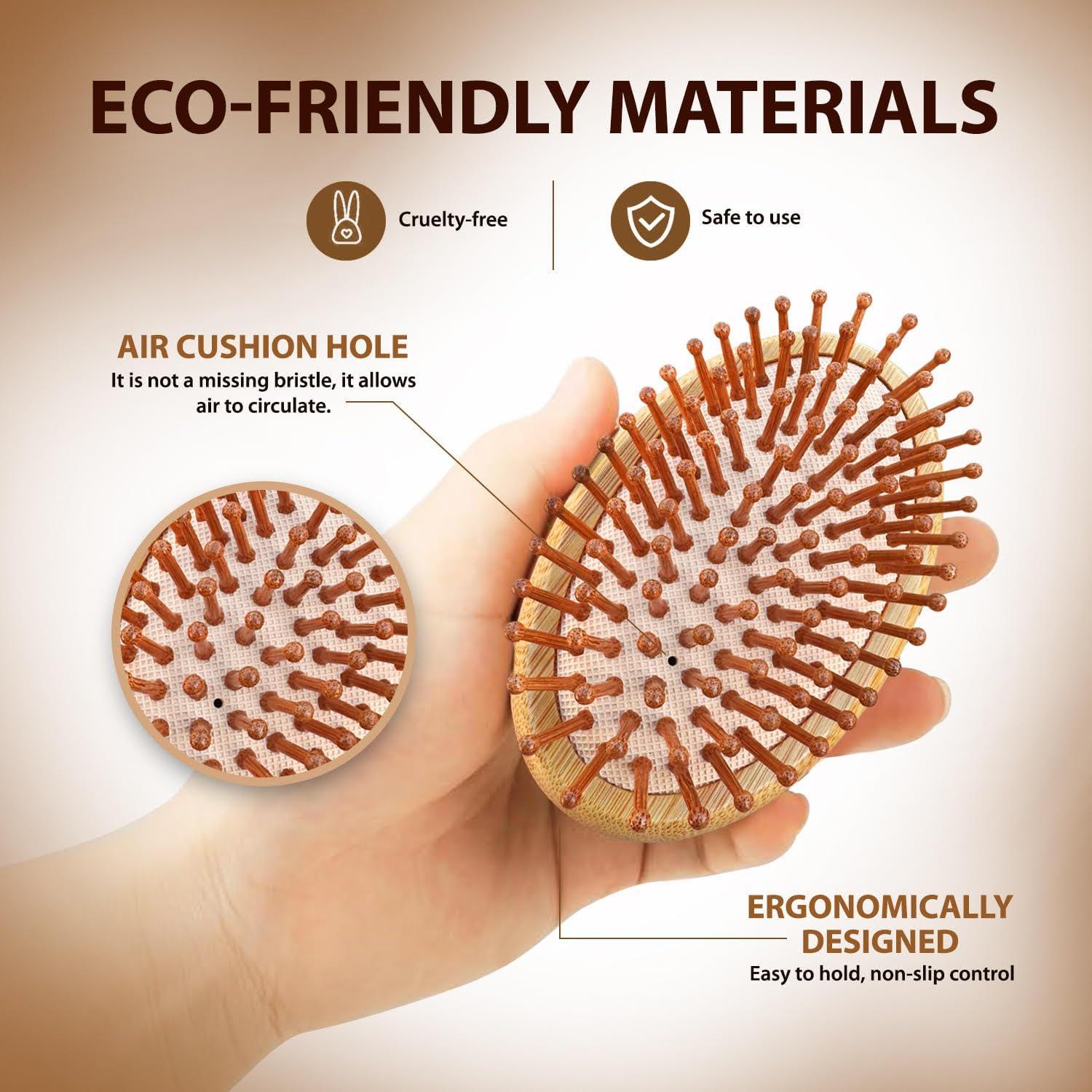 Dúo Cepillo y Masajeador Cuero Cabelludo Bambú Lia Organics