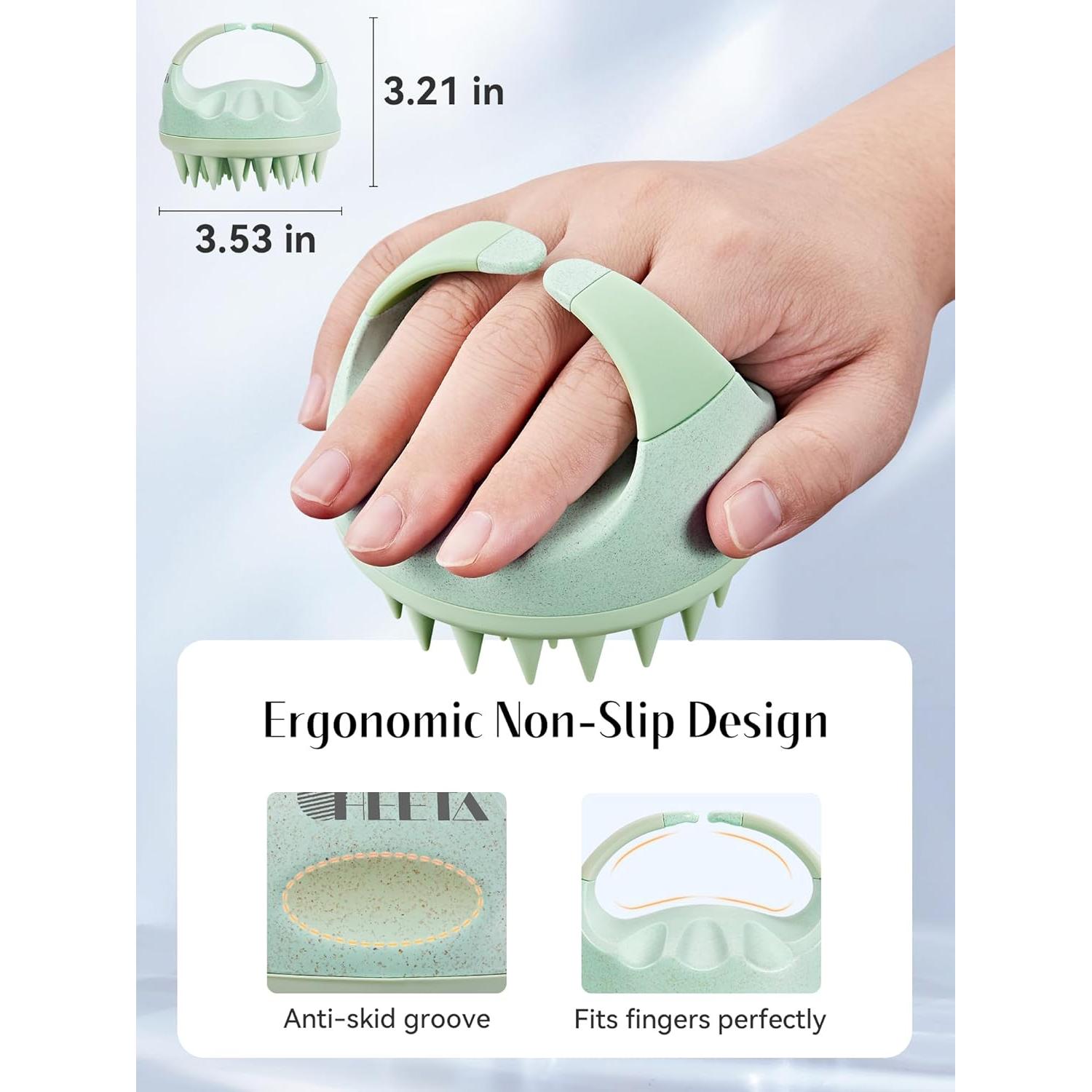 Masajeador de Cuero Cabelludo HEETA con Cerdas de Silicona 14.1x10cm