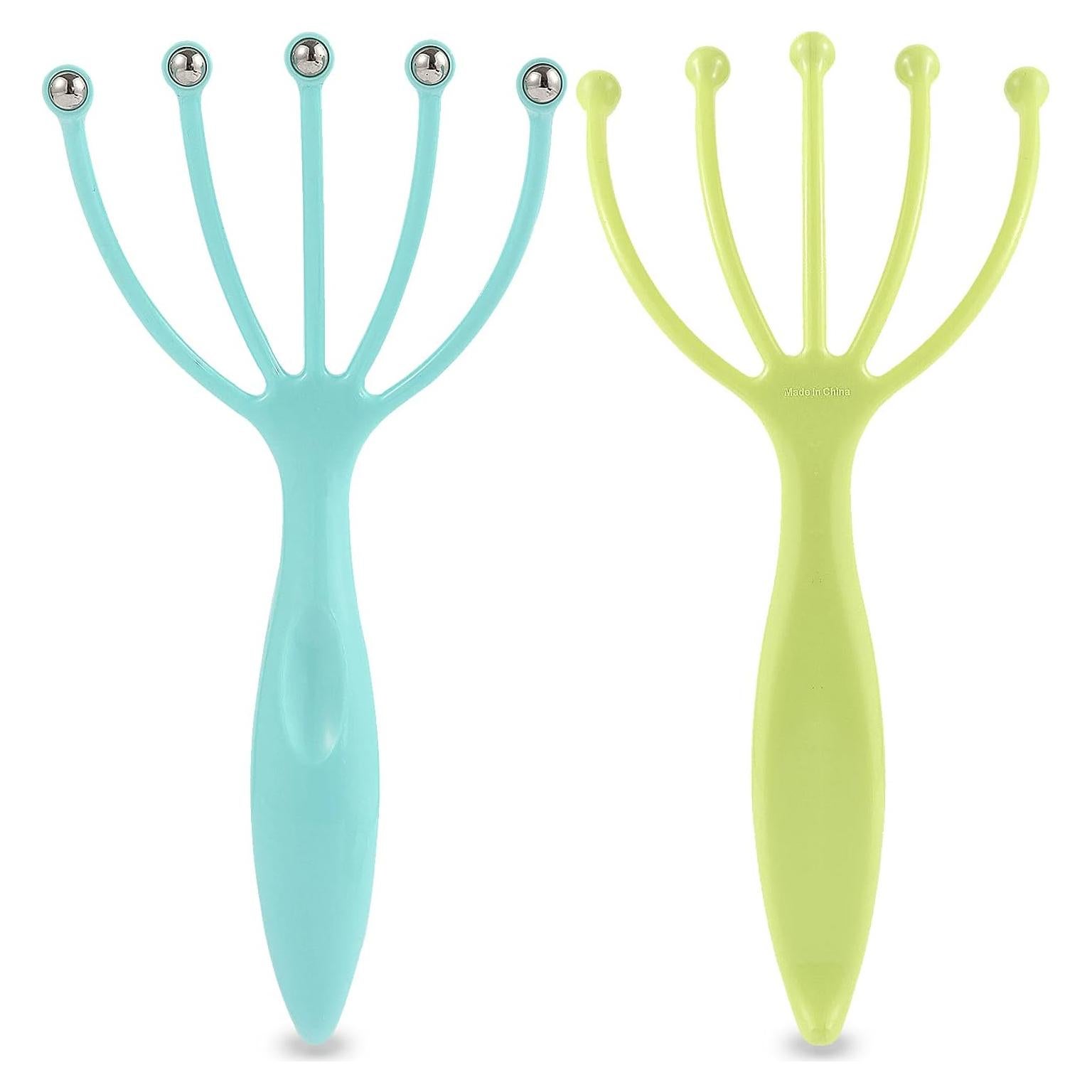 Masajeador de cuero cabelludo F-KING 2-pack Azul y Verde