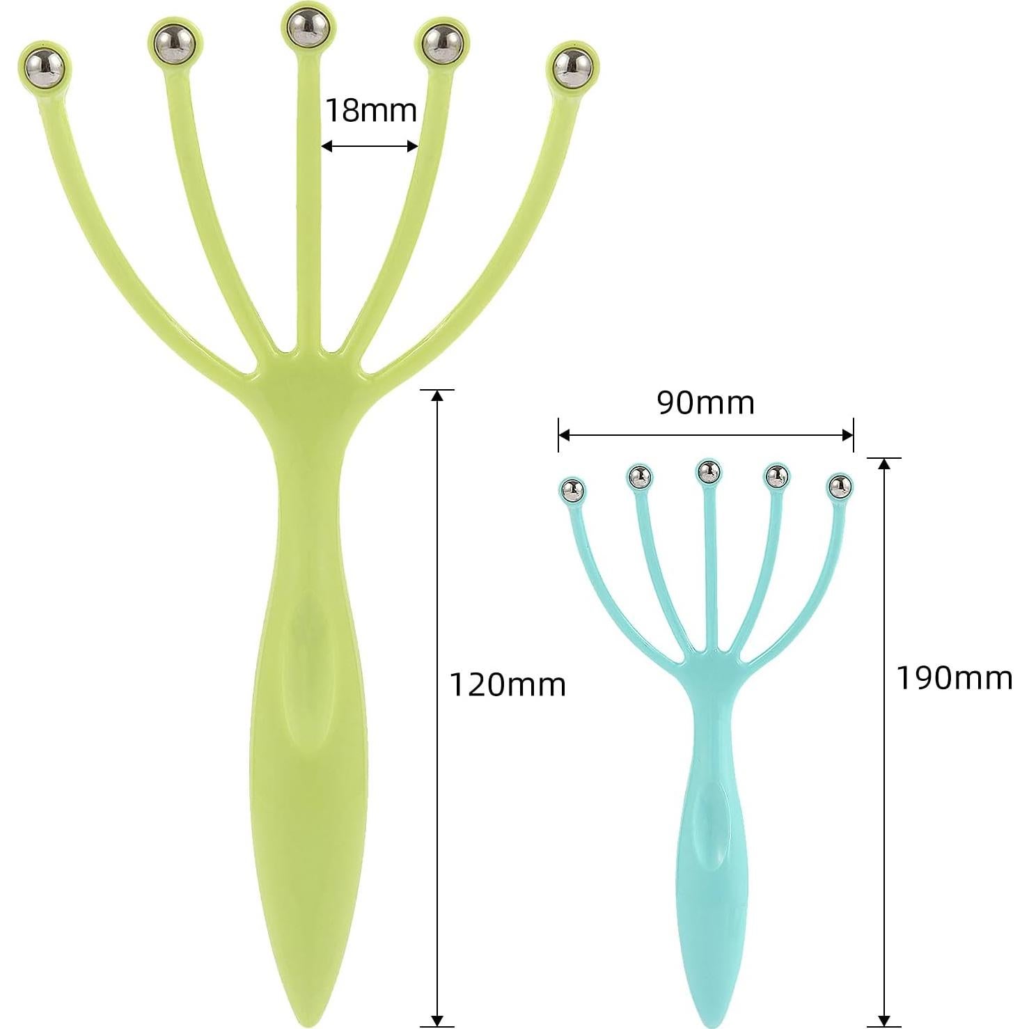 Masajeador de cuero cabelludo F-KING 2-pack Azul y Verde