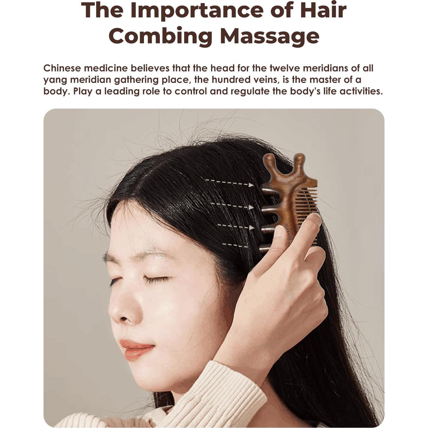 Masajeador Gua Sha Melous 4 en 1 para Cabello y Cuerpo