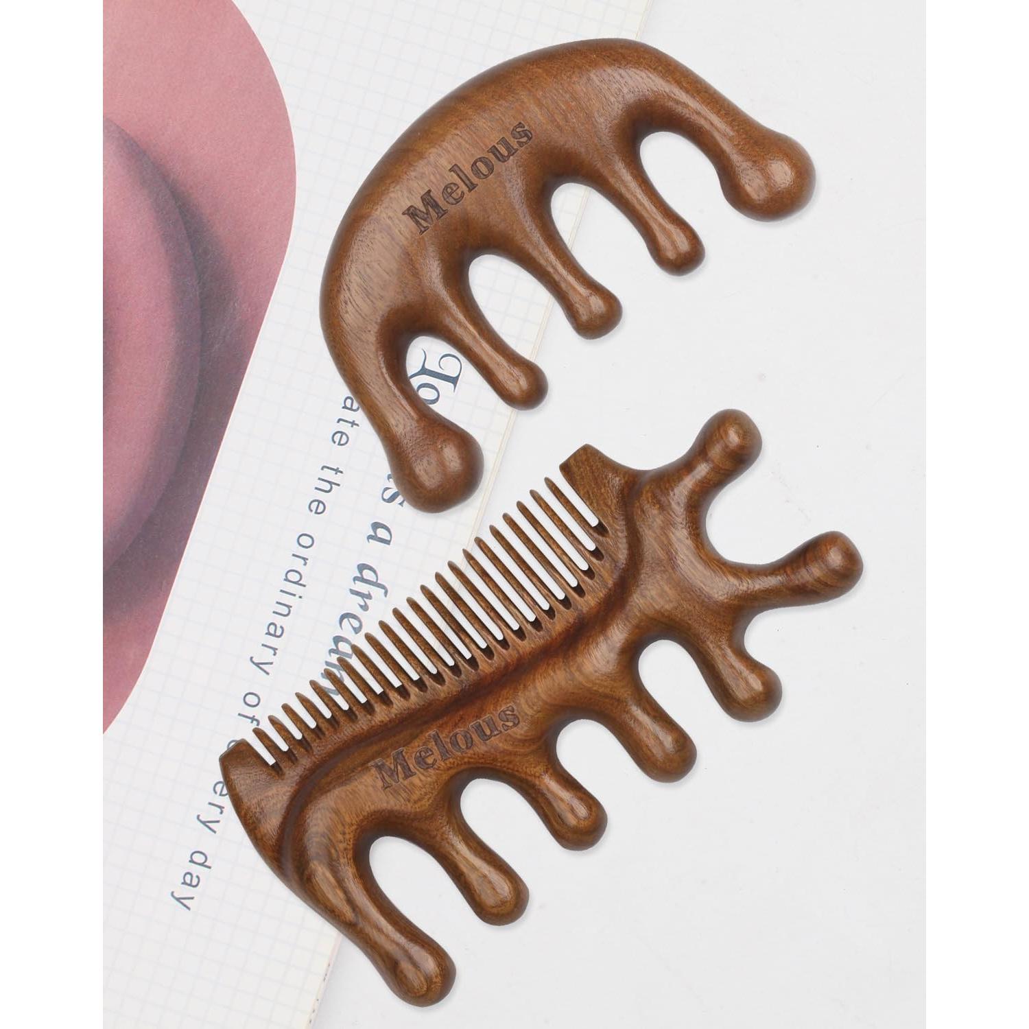 Masajeador Gua Sha Melous 4 en 1 para Cabello y Cuerpo
