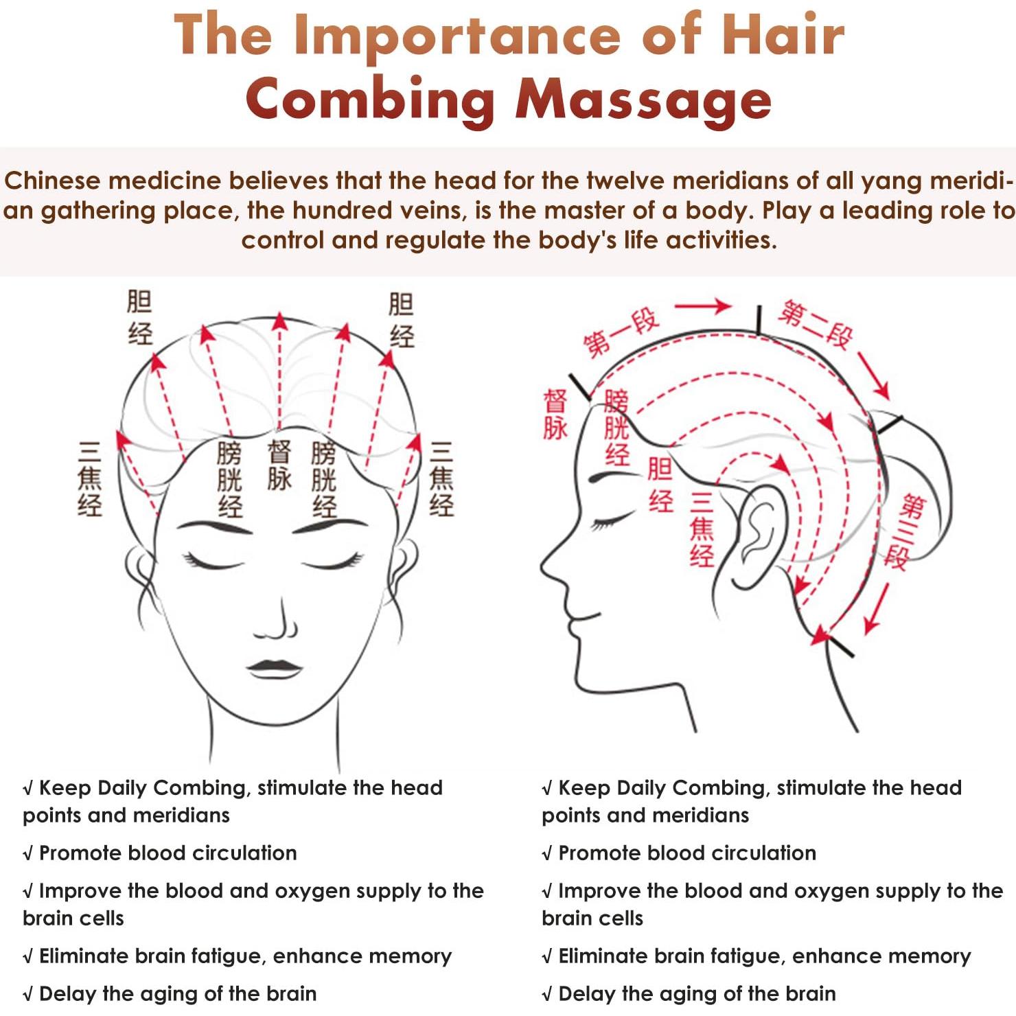 Masajeador Gua Sha Melous 4 en 1 para Cabello y Cuerpo