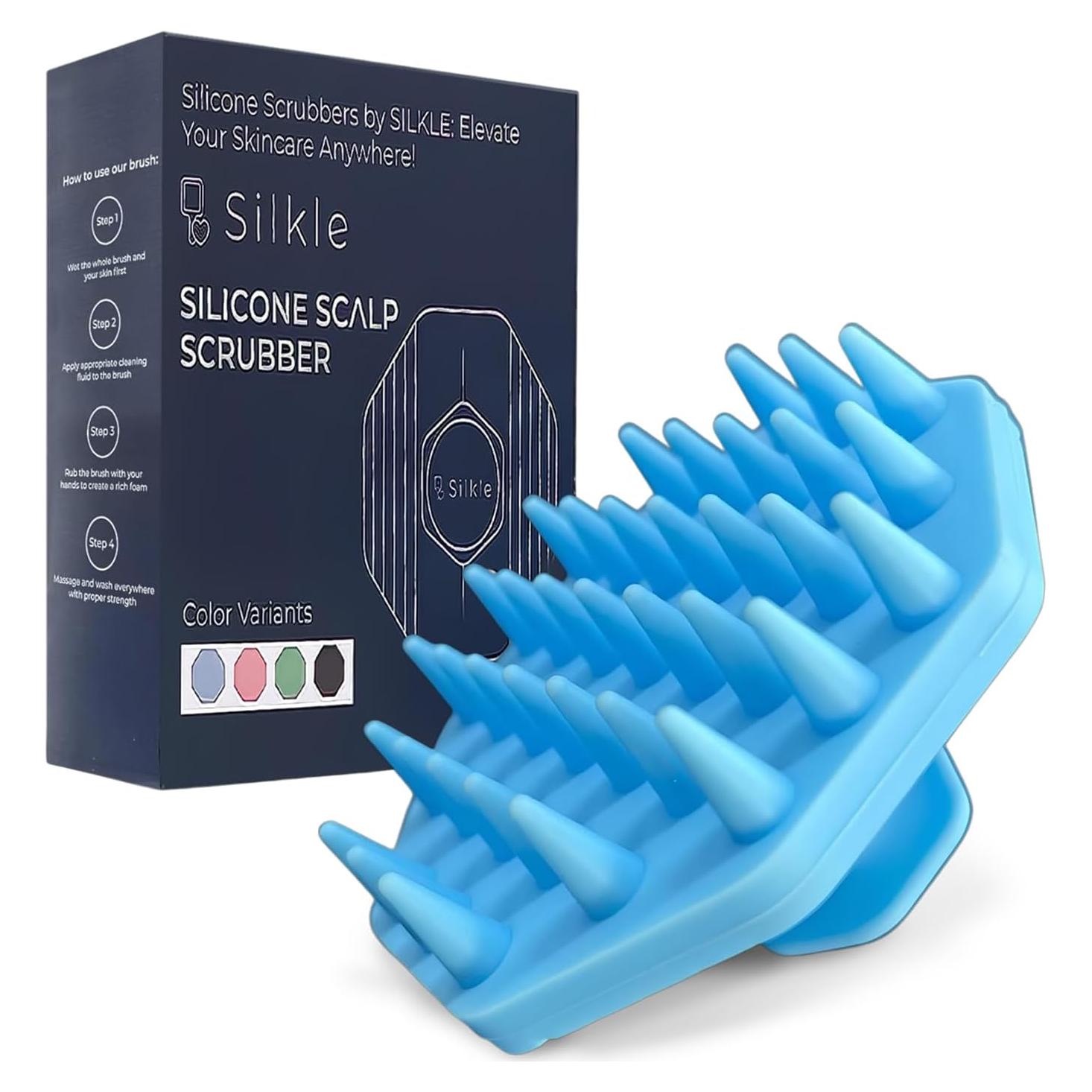Exfoliador de Cuero Cabelludo Silicona Silkle Azul 7.1cm