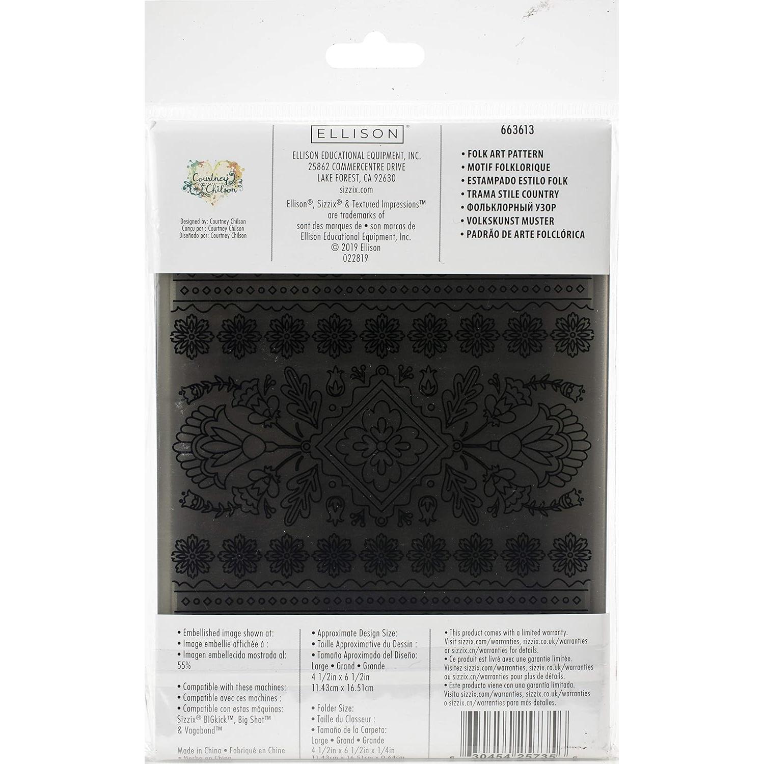 Carpeta de Embossing 3D Sizzix Patrón de Arte Popular 16.5x11.4cm