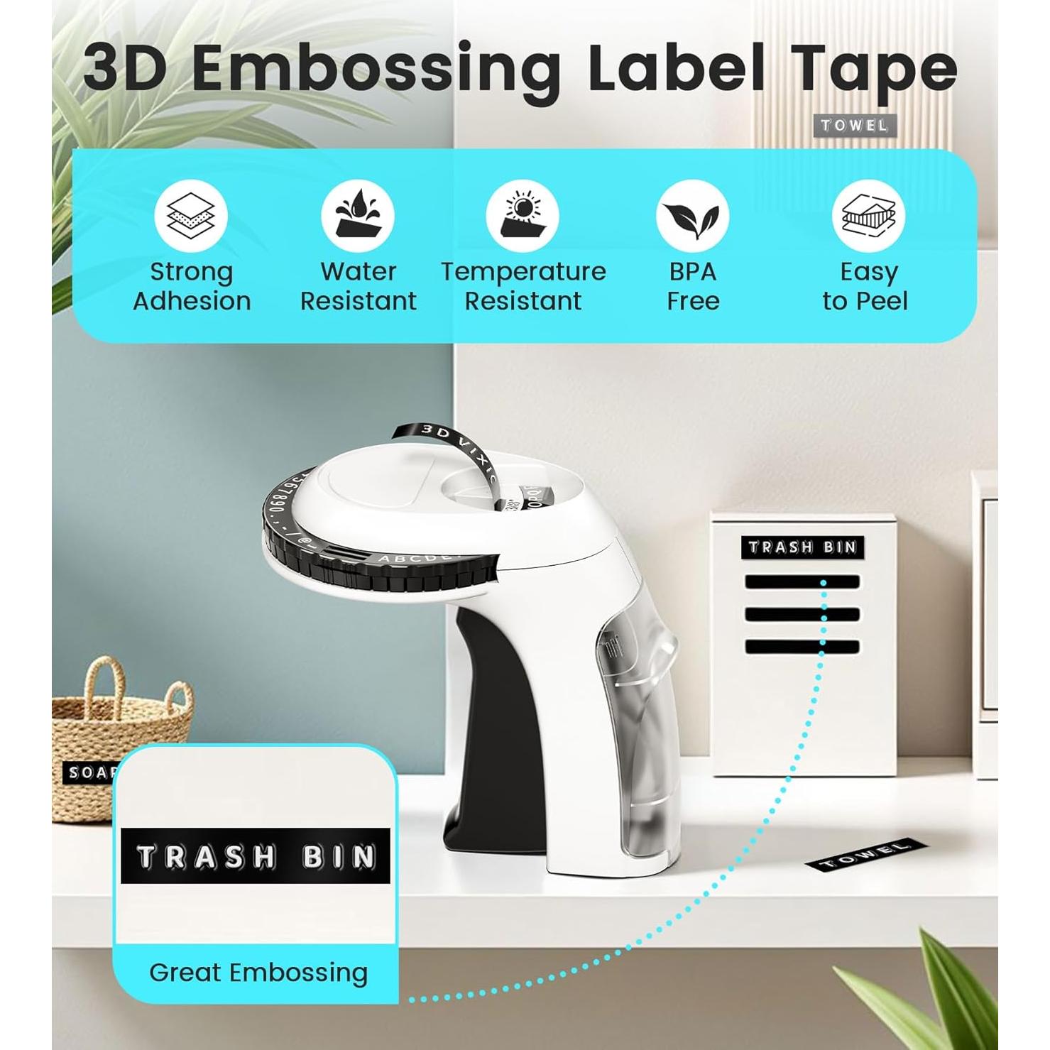 Máquina de Etiquetas en Relieve Vixic 3D Manual para Hogar