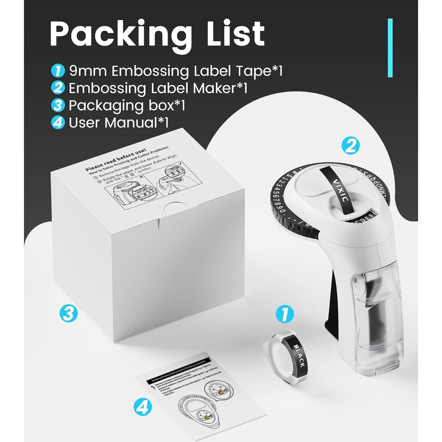 Máquina de Etiquetas en Relieve Vixic 3D Manual para Hogar