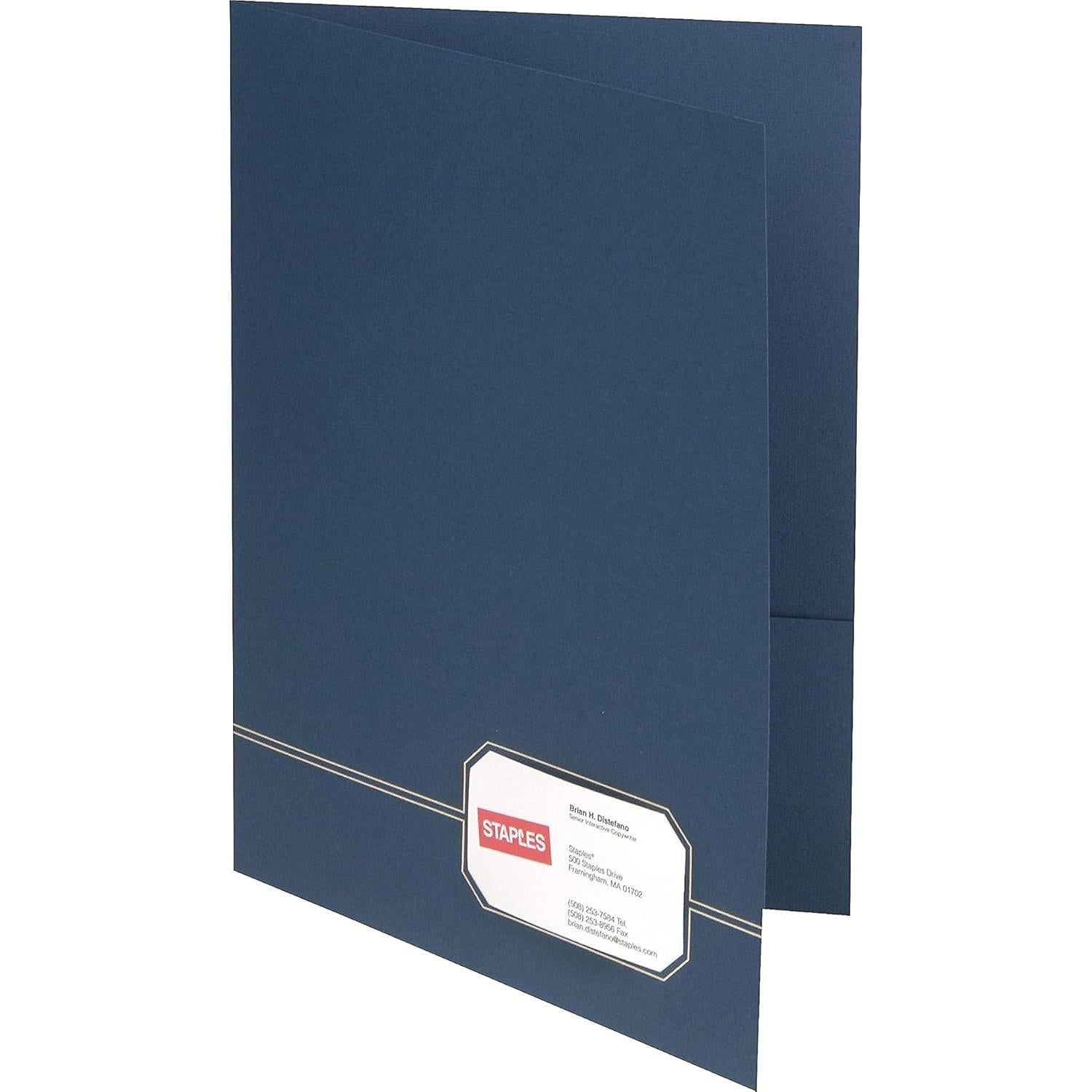 Carpetas Ejecutivas Oxford Azul con Ribete Oro, Paquete de 4