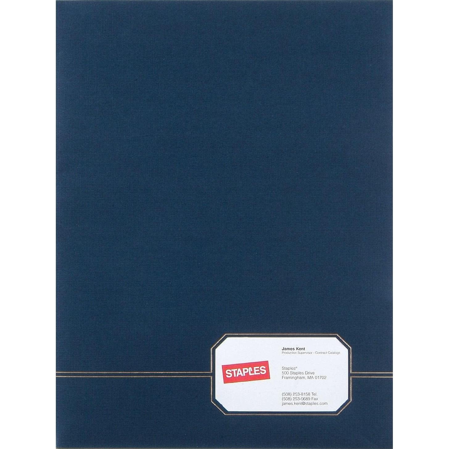 Carpetas Ejecutivas Oxford Azul con Ribete Oro, Paquete de 4