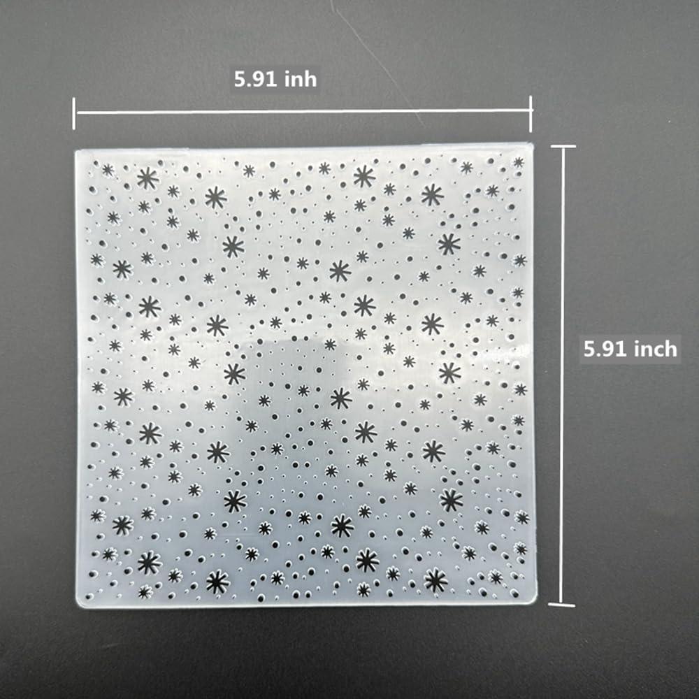 Plantilla de Embosado 3D Plástico Navidad Copos de Nieve