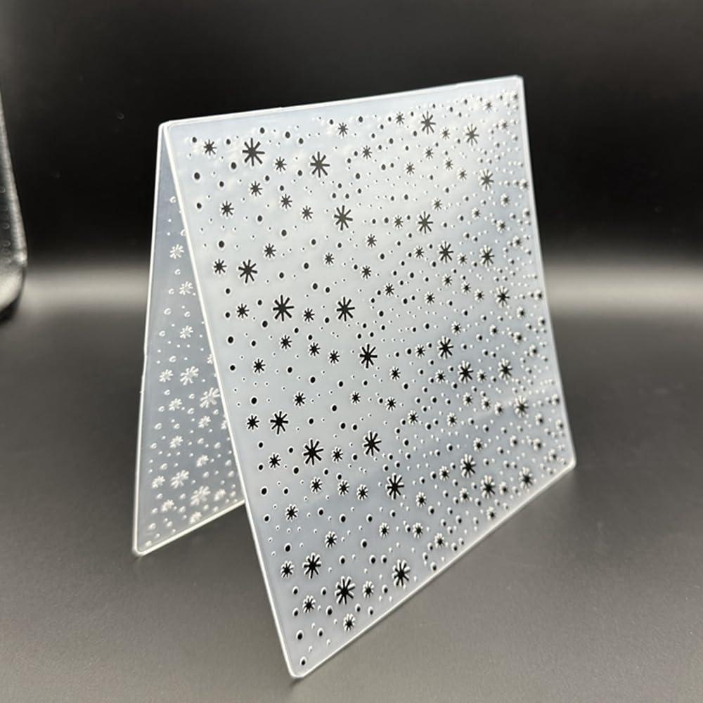 Plantilla de Embosado 3D Plástico Navidad Copos de Nieve
