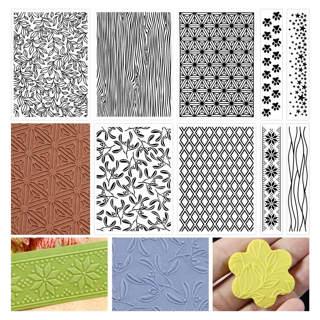 Carpetas de Relieve PTFJZ 9PCS para Arcilla Polimérica