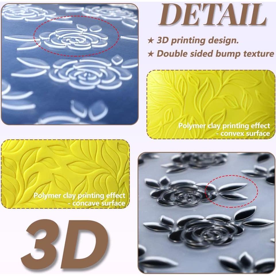 Carpetas de Relieve PTFJZ 9PCS para Arcilla Polimérica