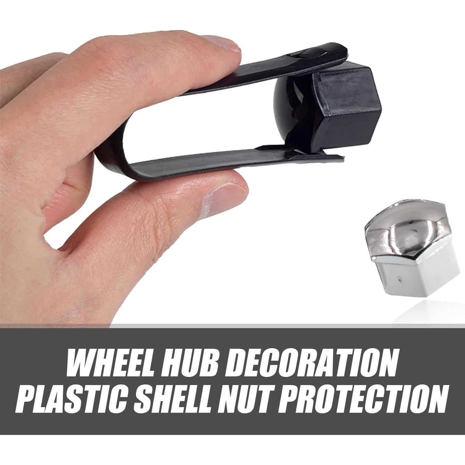 Pack 21 Tapas de Tornillo de Neumático Getfay 17mm Plata