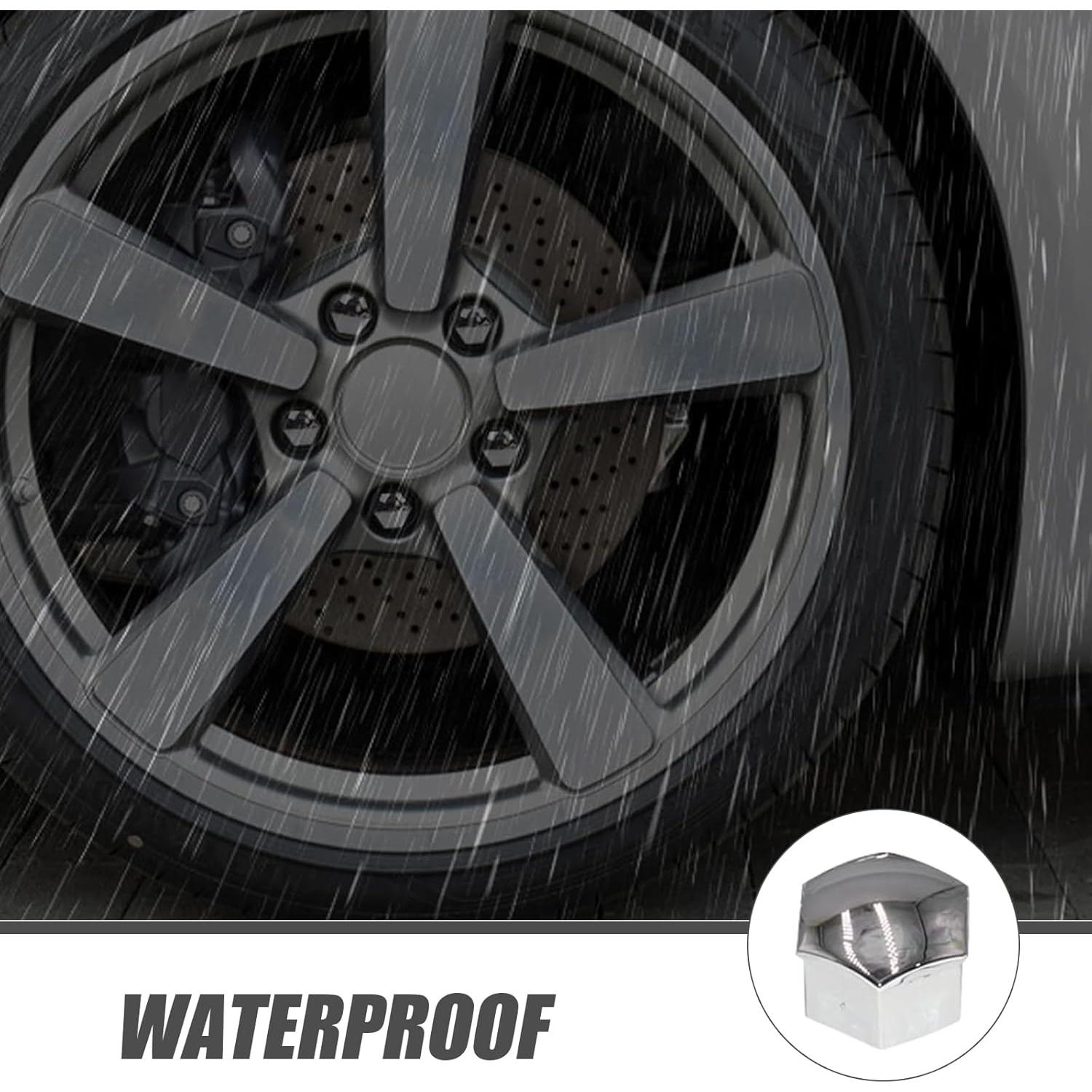 Pack 21 Tapas de Tornillo de Neumático Getfay 17mm Plata