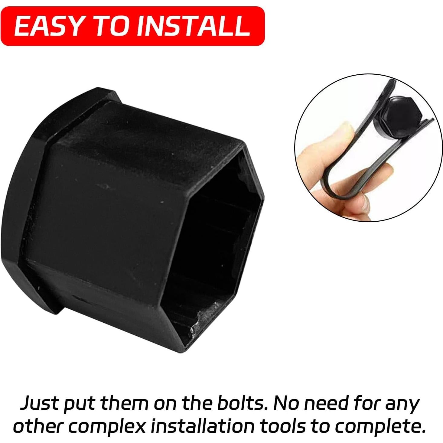 20 Cubiertas de Tuercas de Llantas Negras 19mm SamWinGear