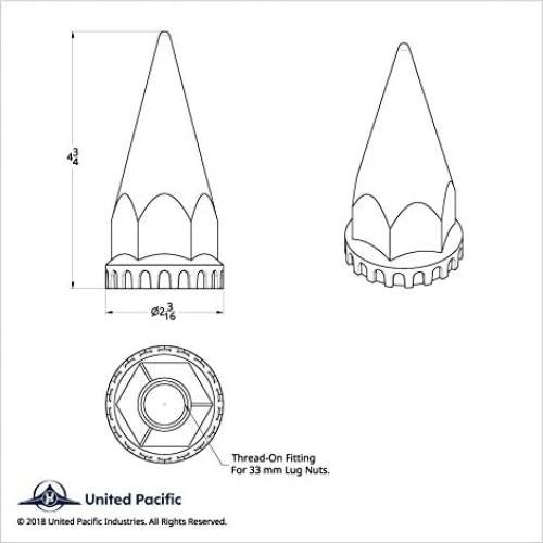 Cubierta de Tuerca de Rueda United Pacific 10548B 33mm