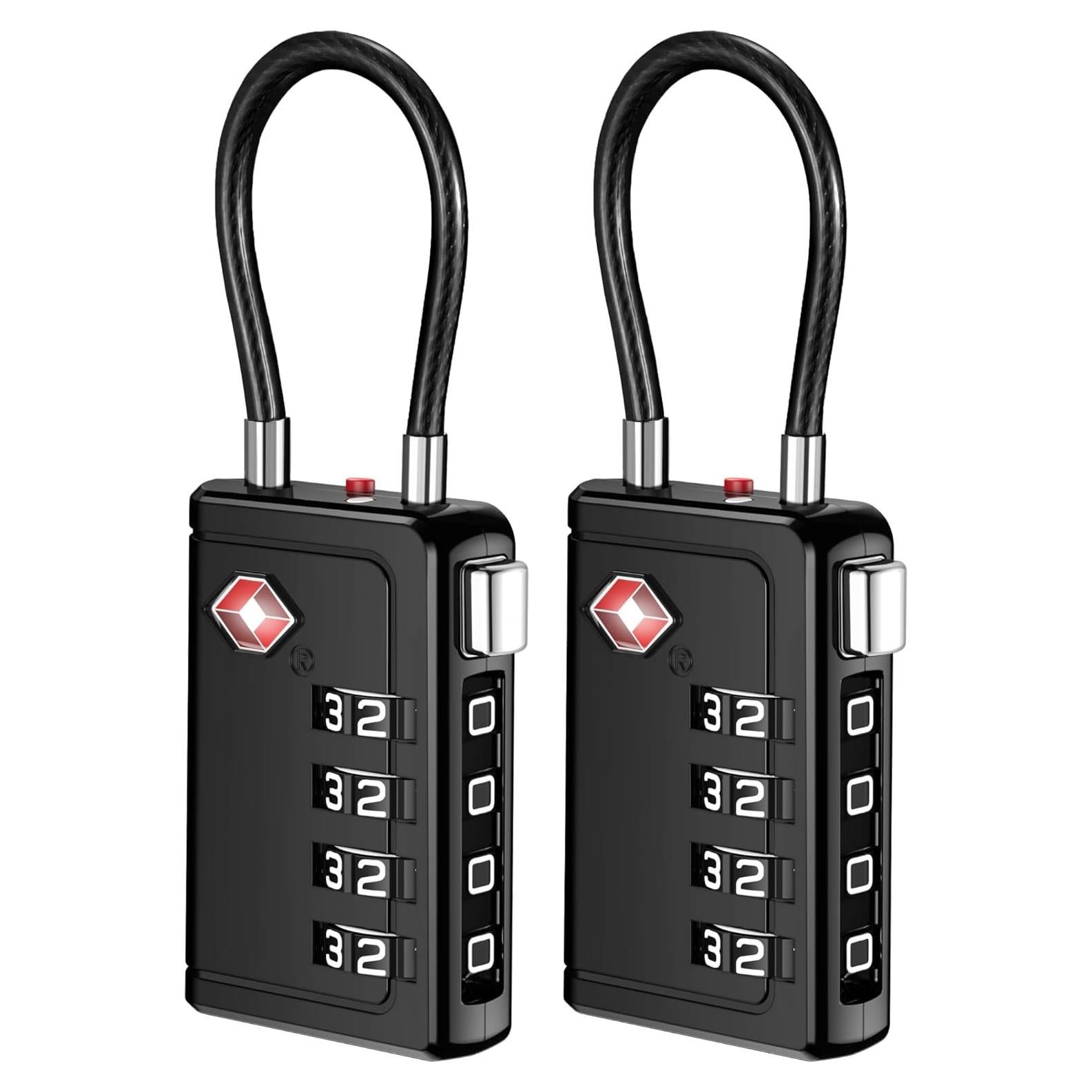 Candados de Viaje TSA Puroma 4 Dígitos Reajustables - 2 Piezas