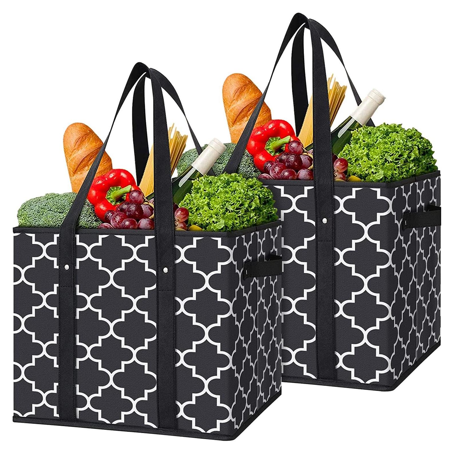 Bolsas de Compras Reutilizables WISELIFE 2-Pack Plegables 15 kg