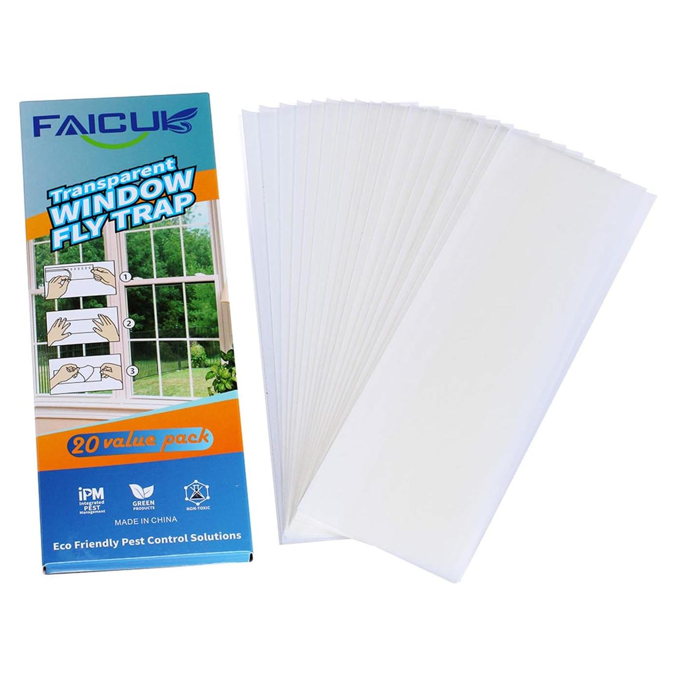 Trampas Adhesivas Transparentes Faicuk 20 Unidades para Moscas