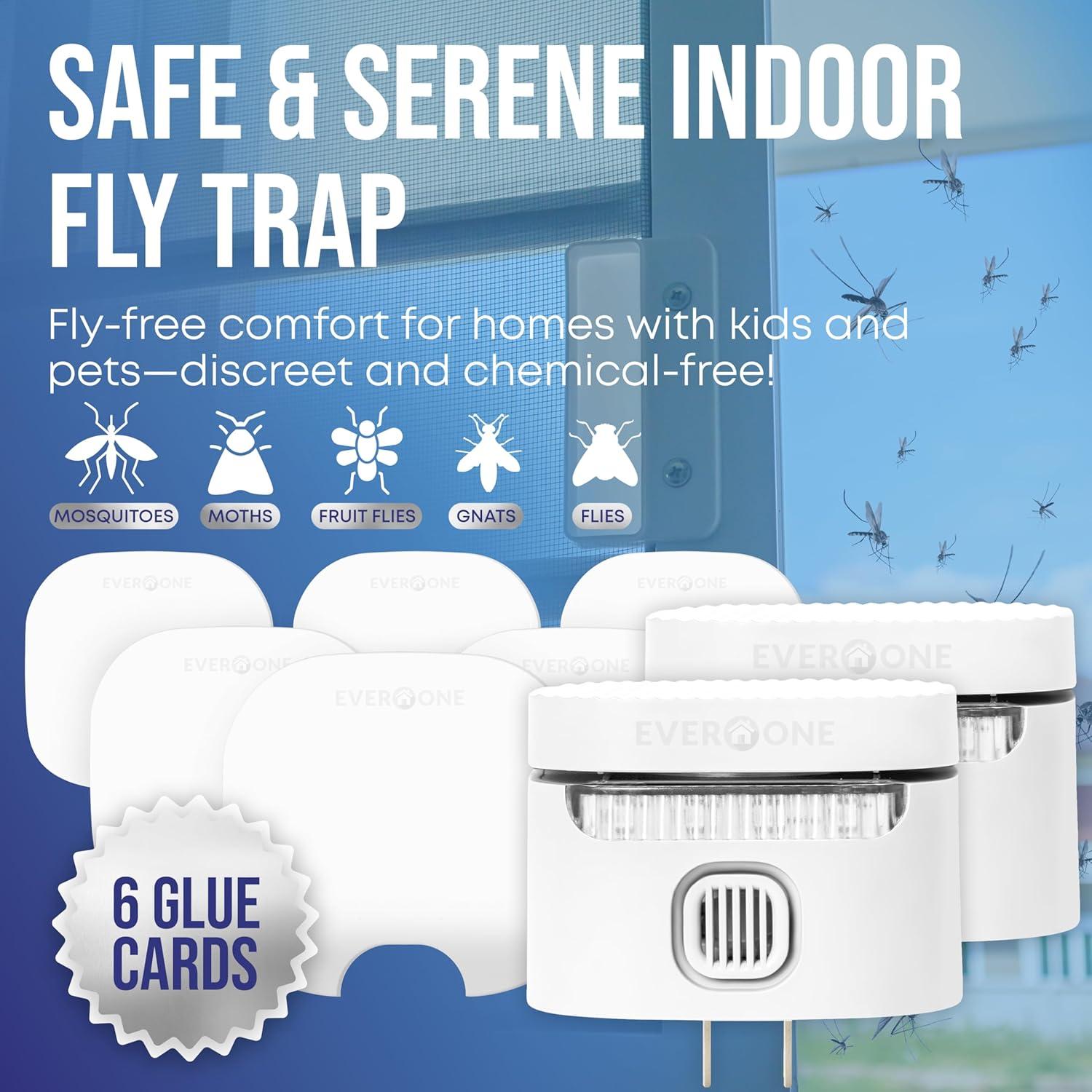 Trampa de Moscas Interior EverOne 2-Pack con 6 Adhesivos
