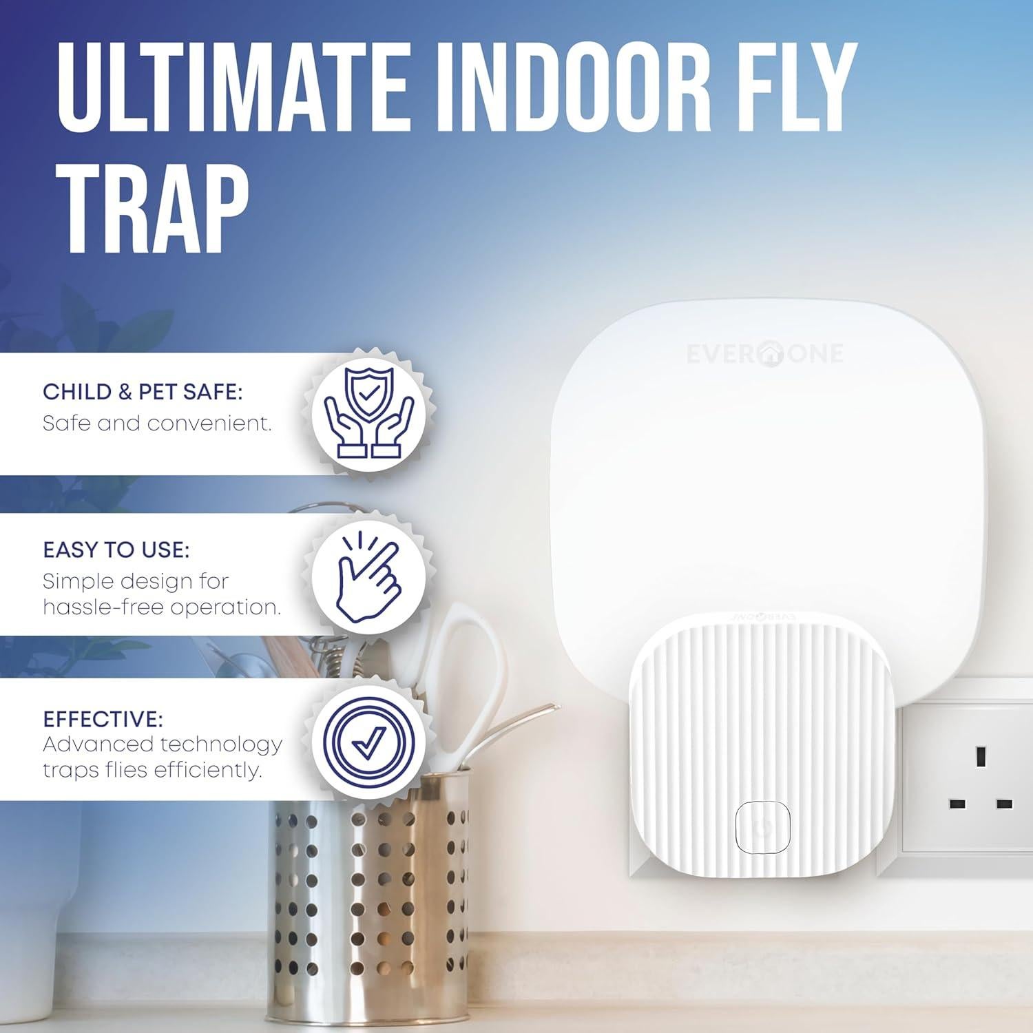 Trampa de Moscas Interior EverOne 2-Pack con 6 Adhesivos