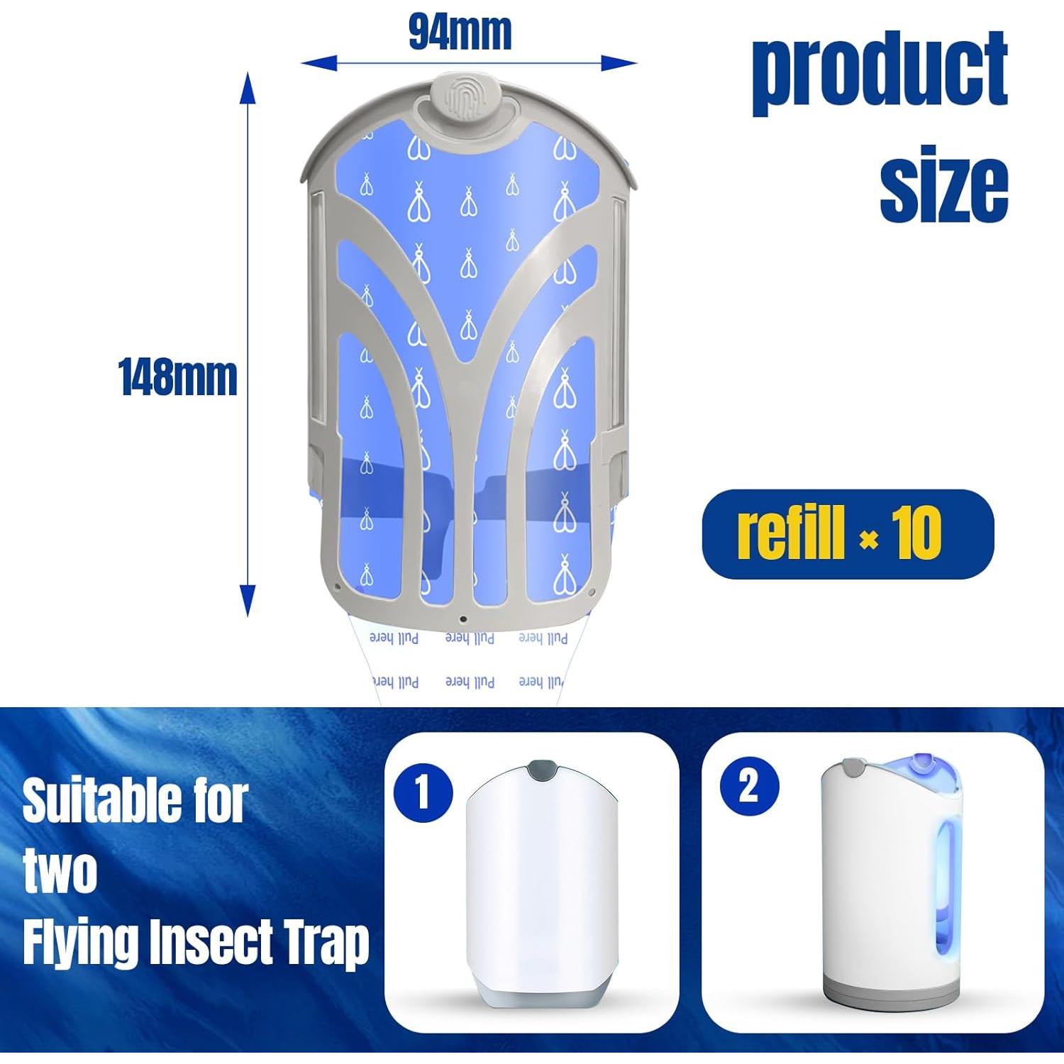 Kit de Recarga Trampa Insectos Voladores ZEBO - 10 Cartuchos