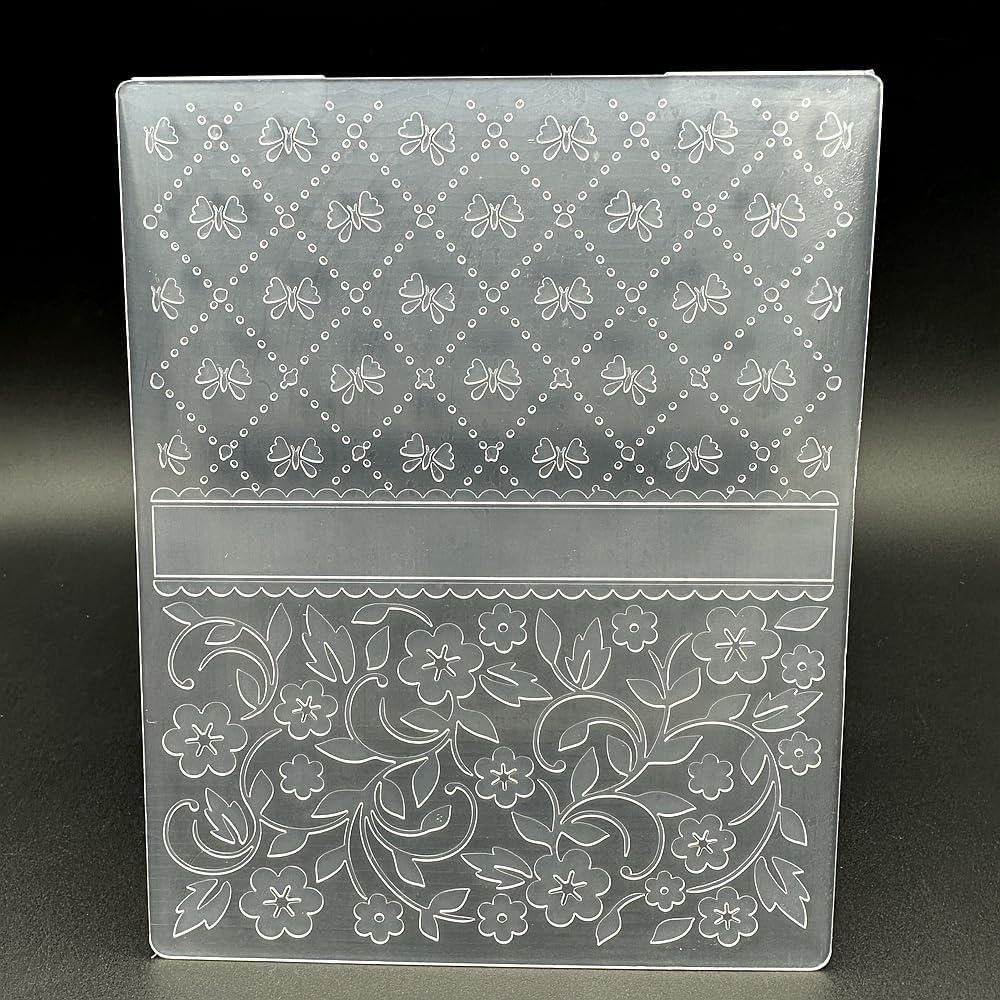 Plantilla de embosado 3D con textura de lazo y flores