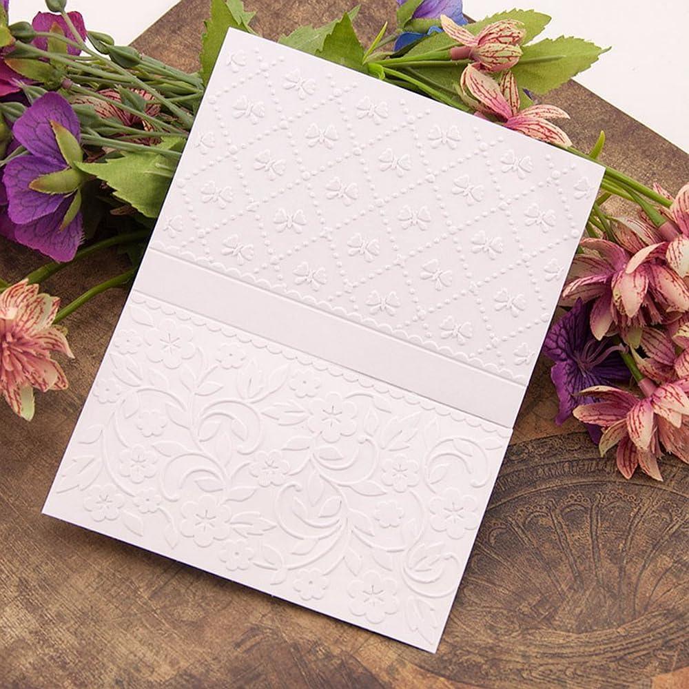 Plantilla de embosado 3D con textura de lazo y flores