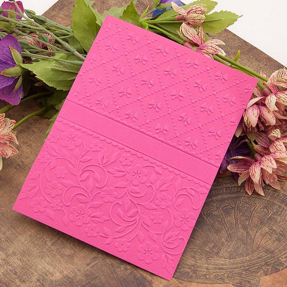 Plantilla de embosado 3D con textura de lazo y flores