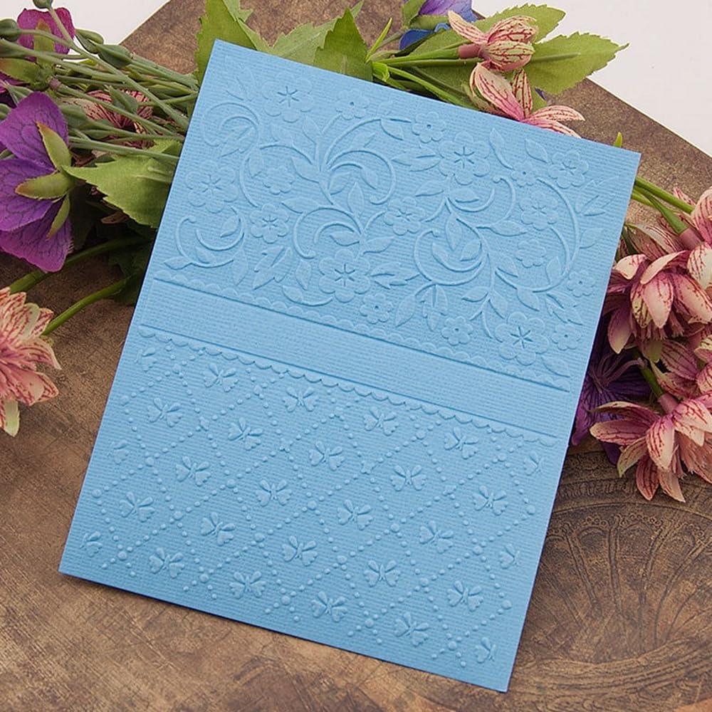 Plantilla de embosado 3D con textura de lazo y flores