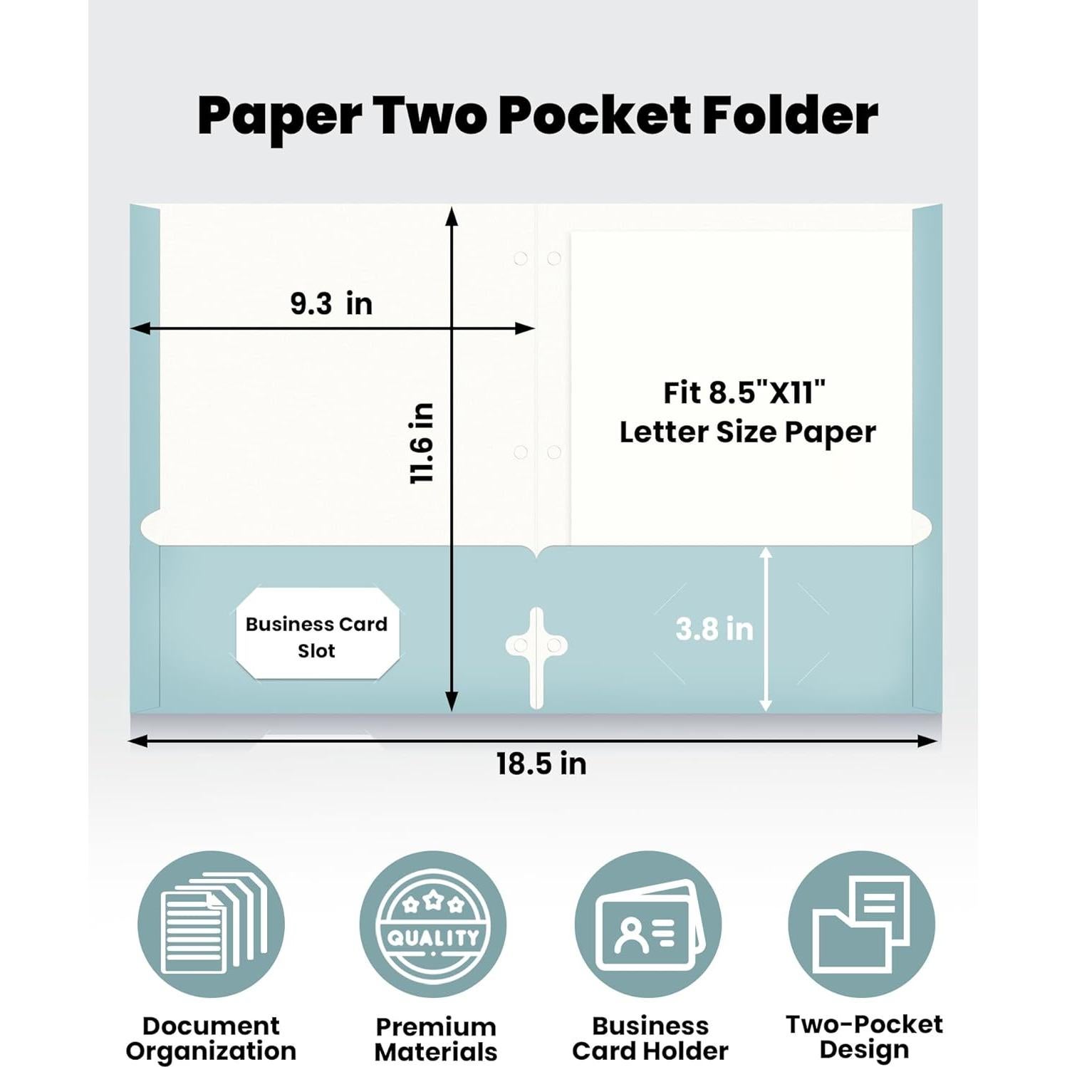 Carpetas con Bolsillos SUNEE 50 Paquete Tamaño Carta Multicolor